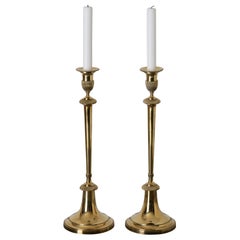 Candlesticks Gustavian Swedish 18th Century Brass, Sweden