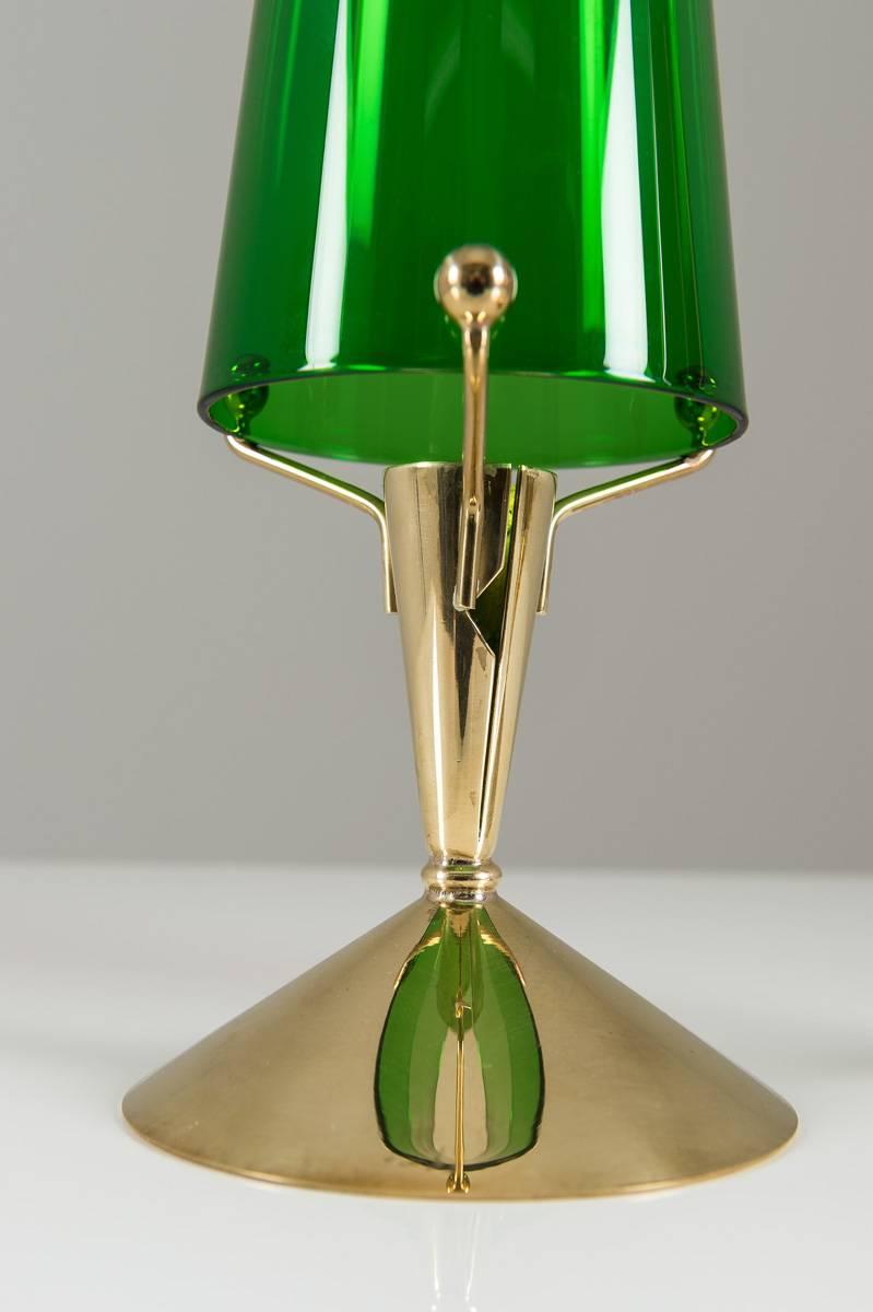 Candlesticks in Glass and Brass by Gunnar Ander for Ystad Metall (Moderne der Mitte des Jahrhunderts)