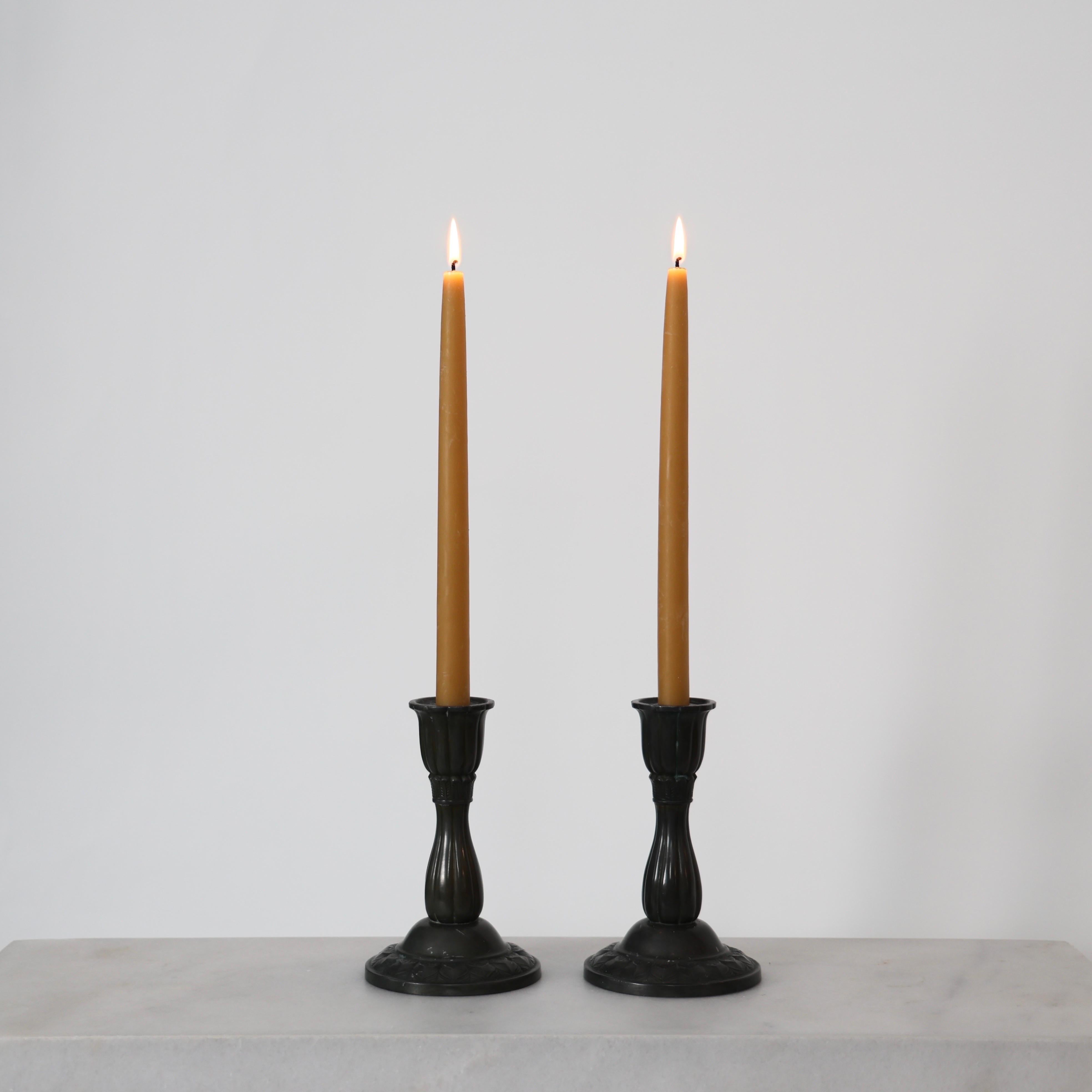 Art Deco Candlesticks made by Just Andersen, 1920s, Denmark For Sale