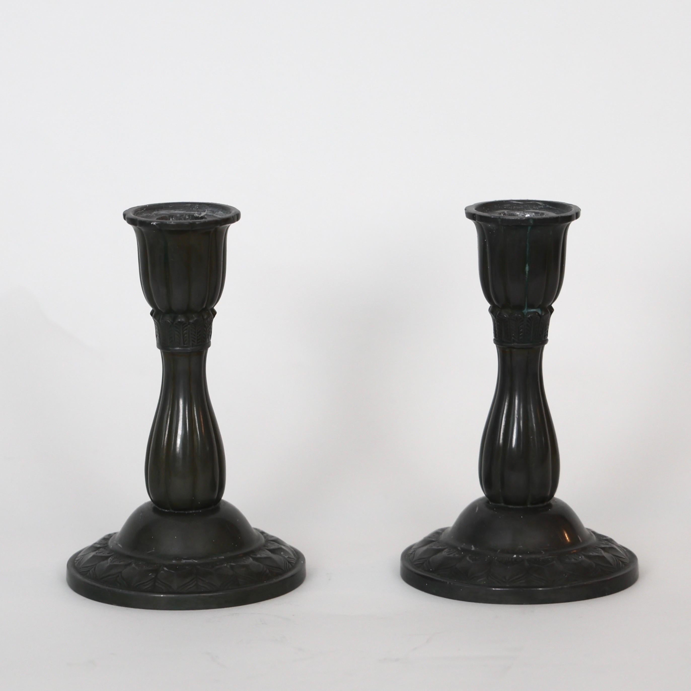 Danish Candlesticks made by Just Andersen, 1920s, Denmark For Sale