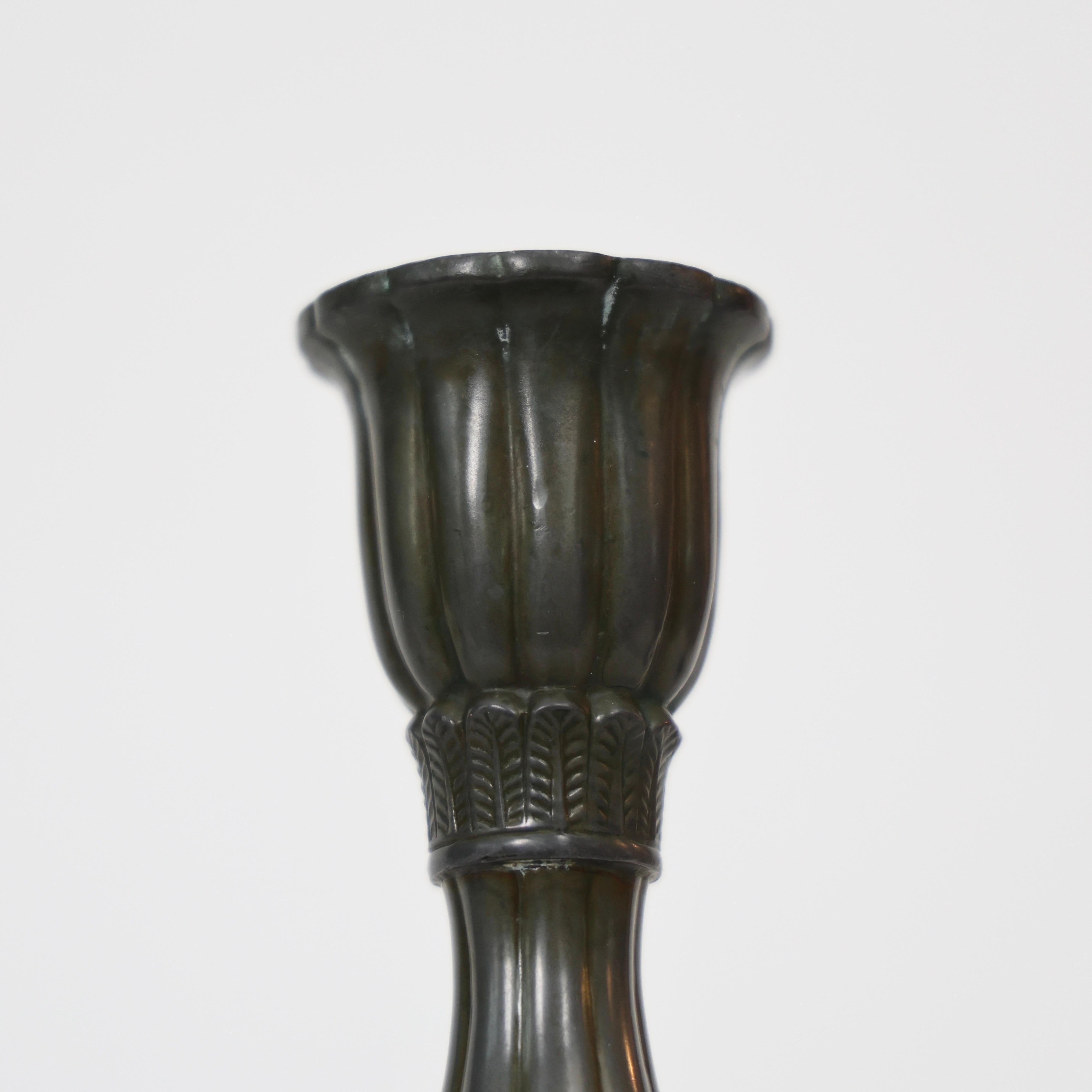Candlesticks made by Just Andersen, 1920s, Denmark For Sale 1