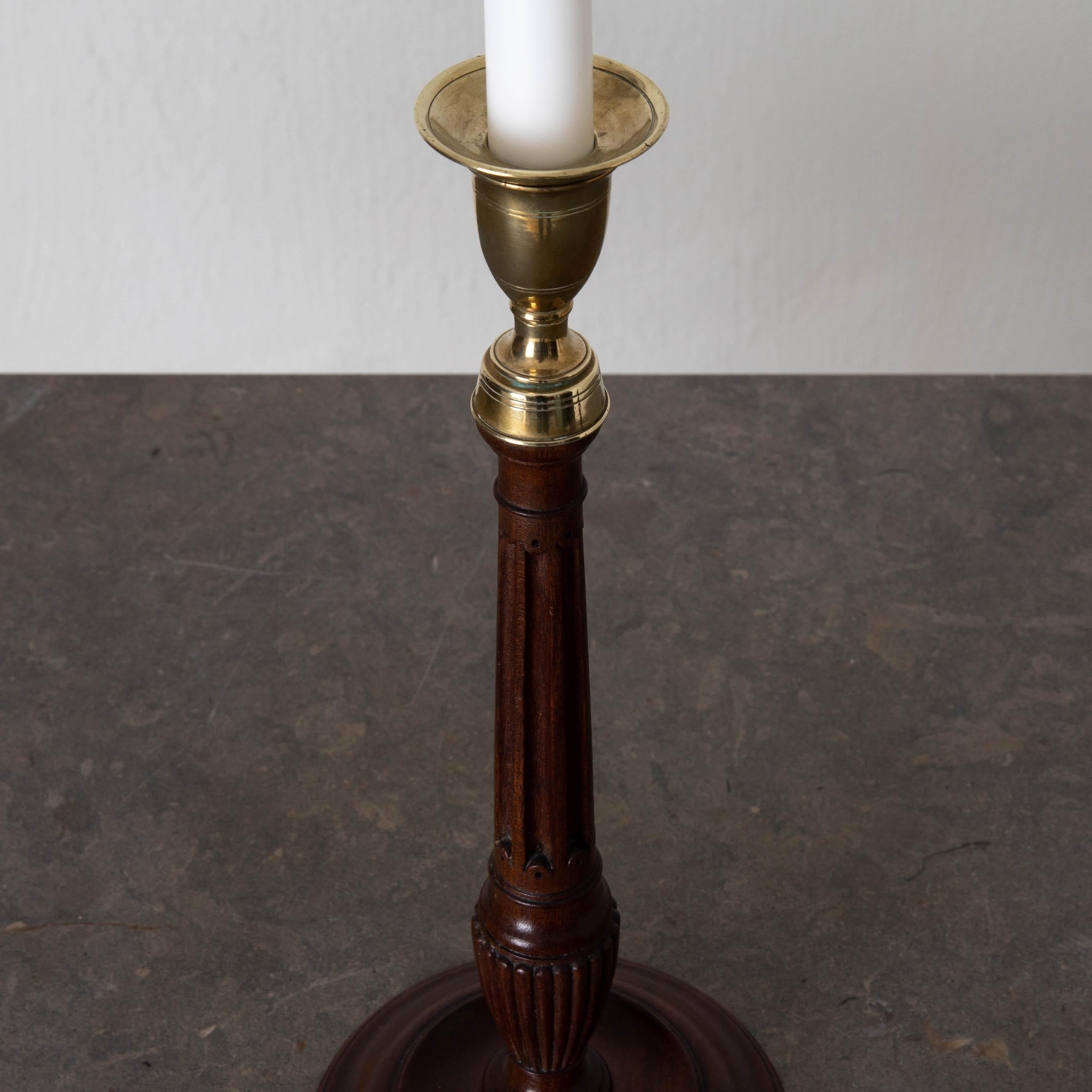 Candlesticks Pair of English Mahogany, 18th Century, England For Sale 2