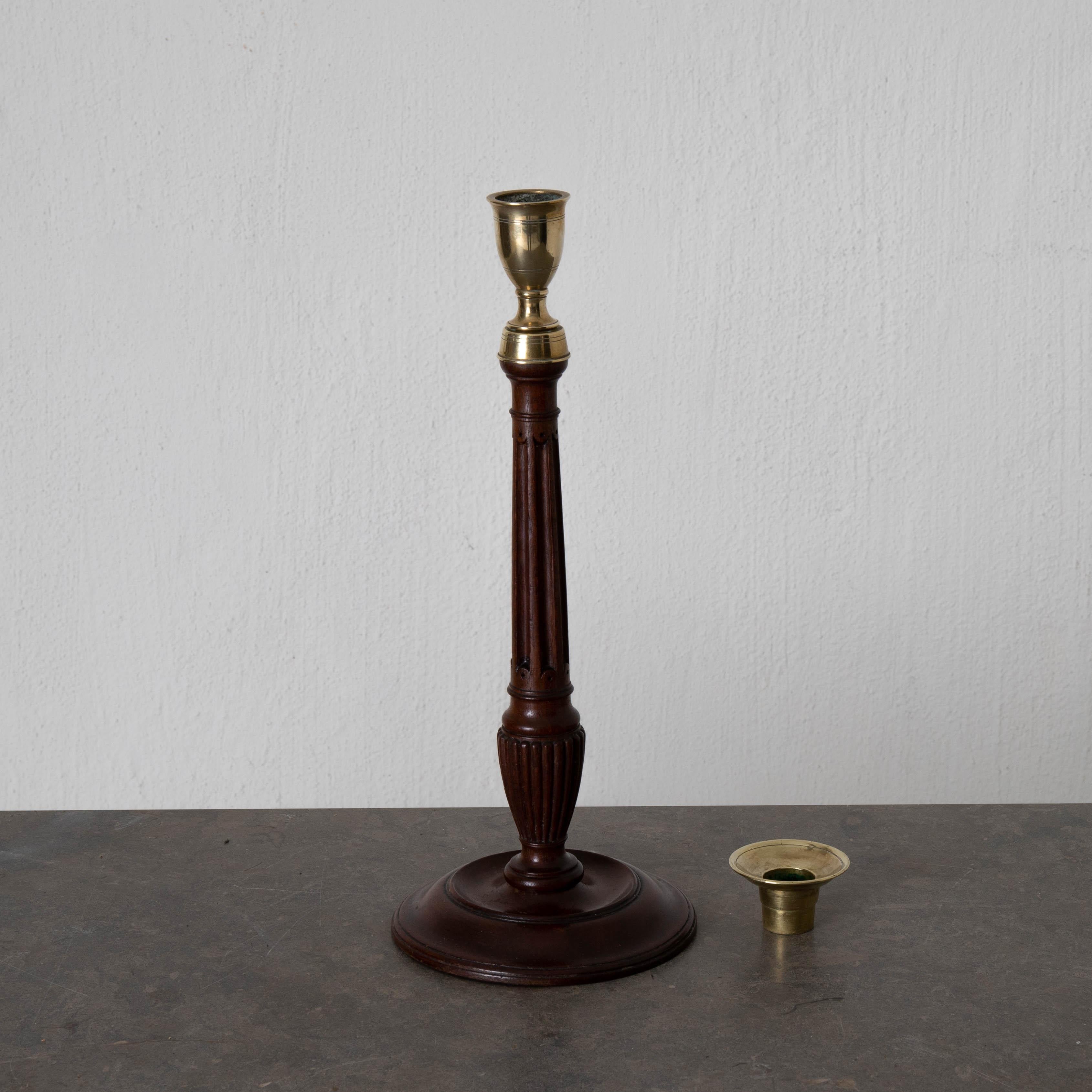 Candlesticks Pair of English Mahogany, 18th Century, England For Sale 4