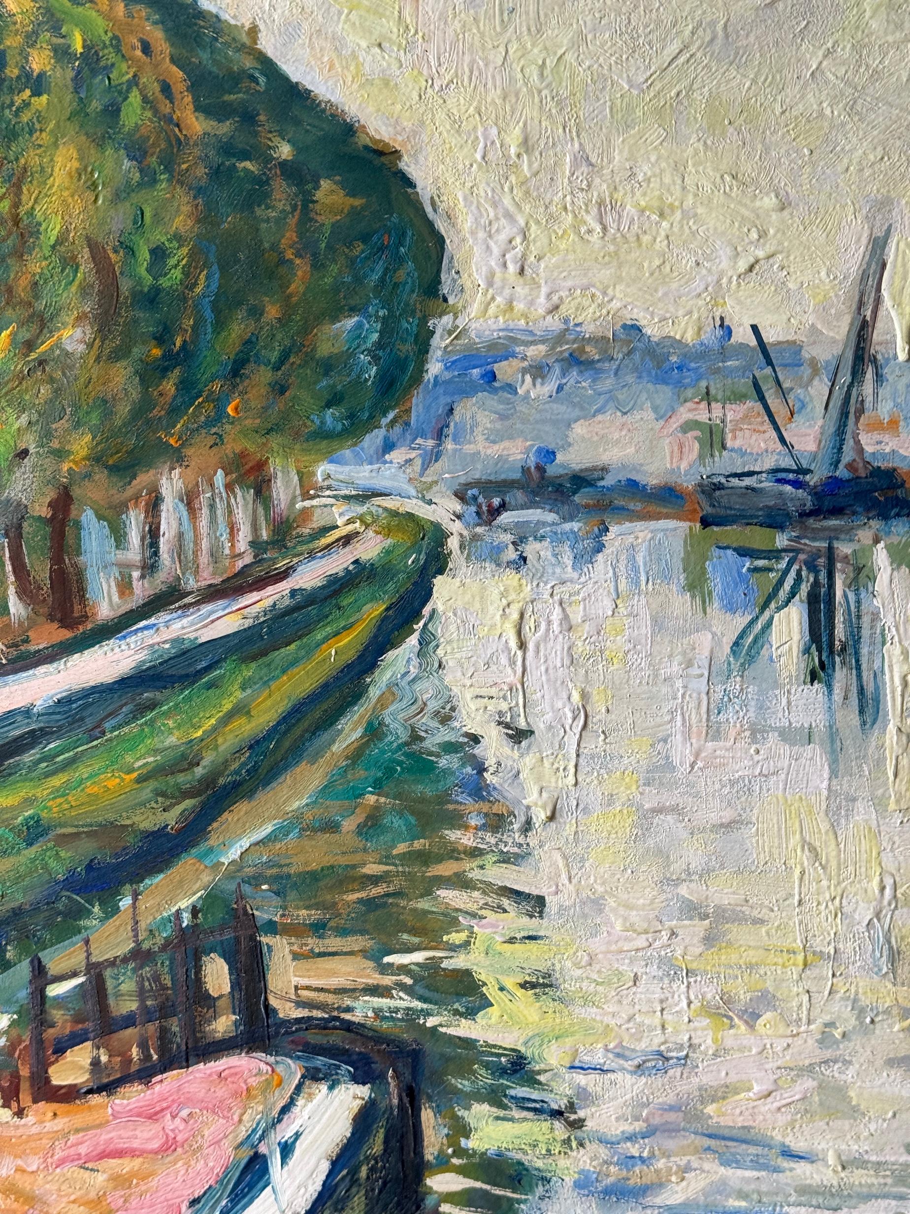Paysage impressionniste de la ville de Townes en vente 5