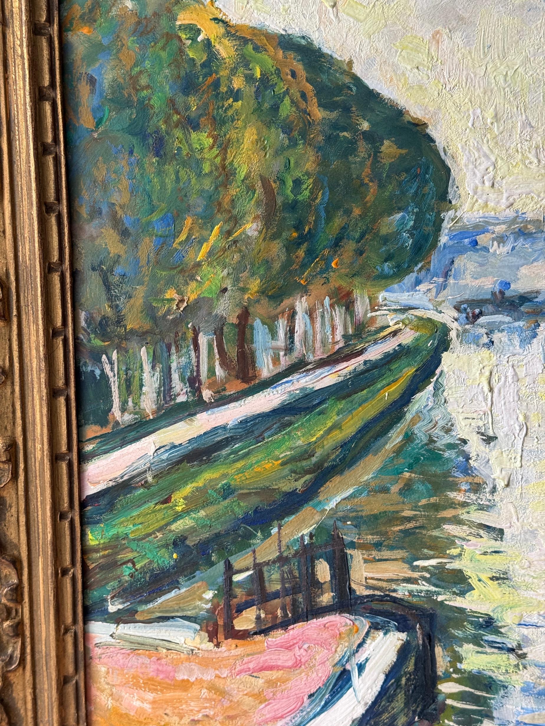 Paysage impressionniste de la ville de Townes en vente 6