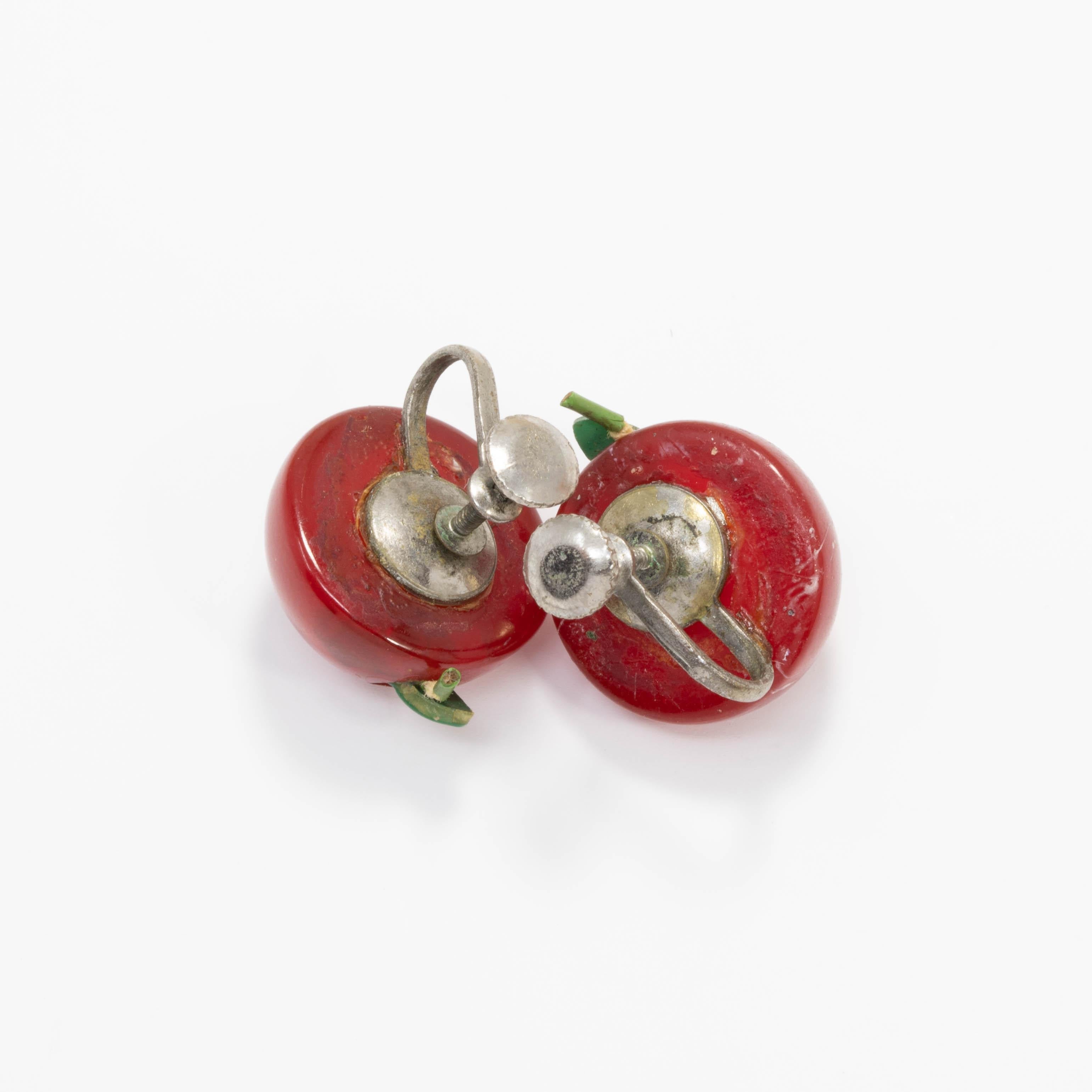 candy apple earrings