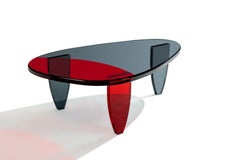 Table basse bicolore rouge Candy de Charly Bounan
