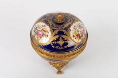 Candy Box, Napoleon III Period, 1870, Painted and Gilded Porcelain Gilded Bronze