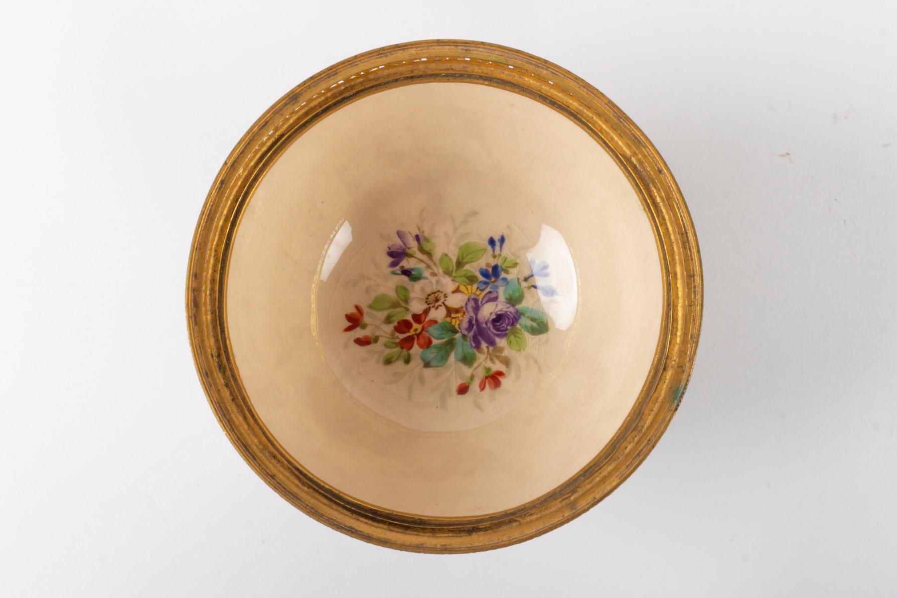 Late 19th Century Candy Box, Napoleon III Period, 1870, Painted and Gilded Porcelain Gilded Bronze