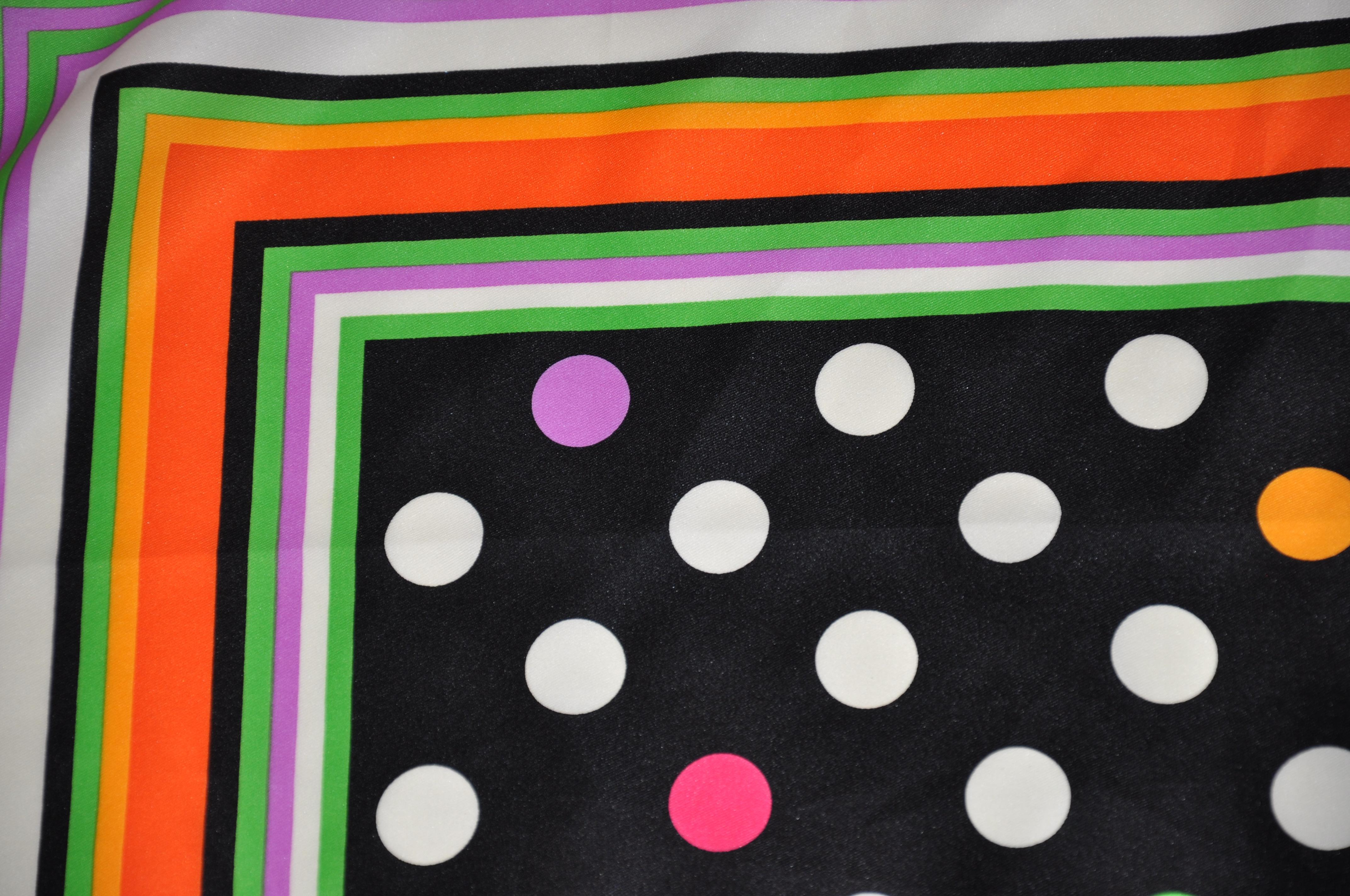 Candy Cane-Schal mit mehrfarbigen Polka-Dot-Mittelschal in der Mitte für Damen oder Herren im Angebot