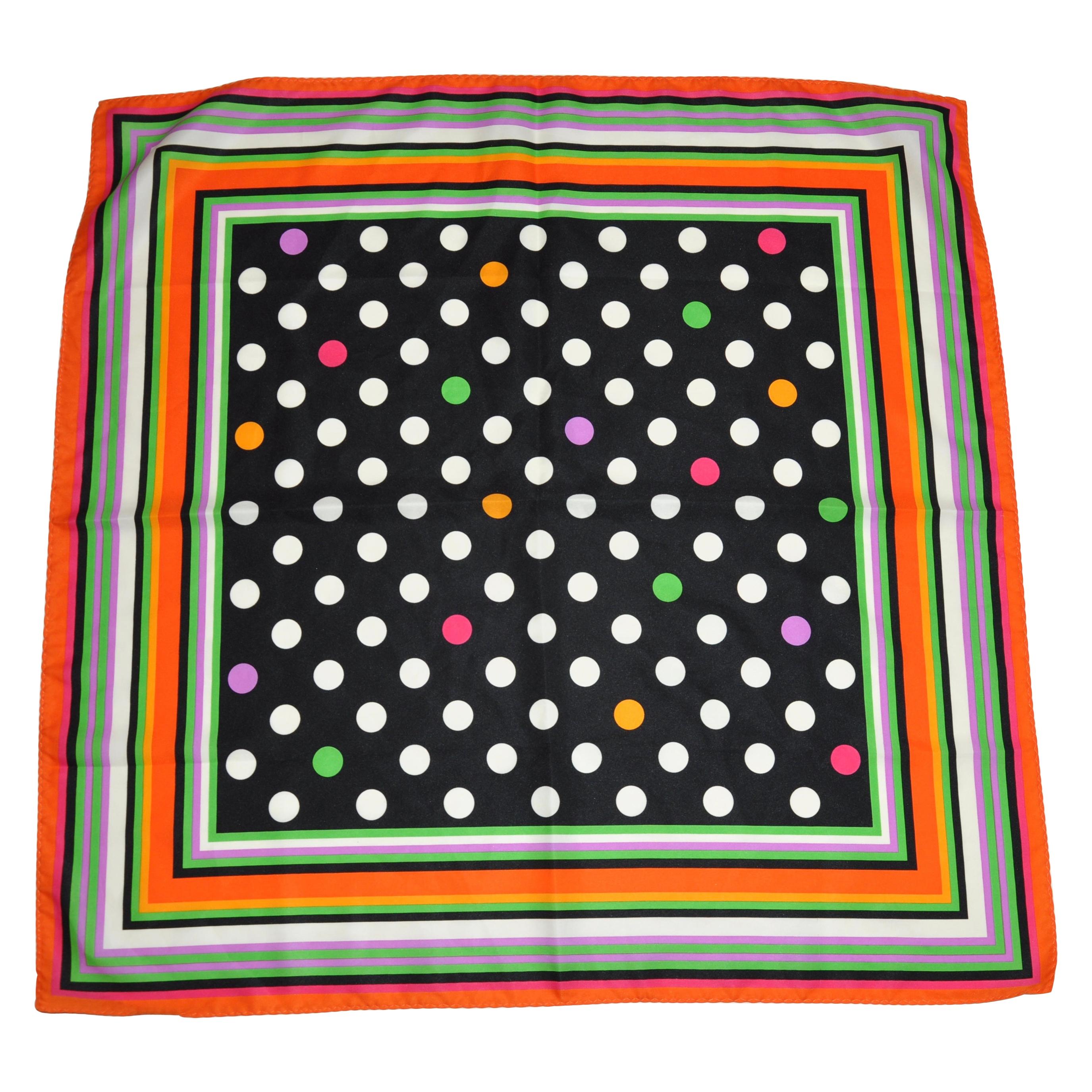 Candy Cane-Schal mit mehrfarbigen Polka-Dot-Mittelschal in der Mitte im Angebot