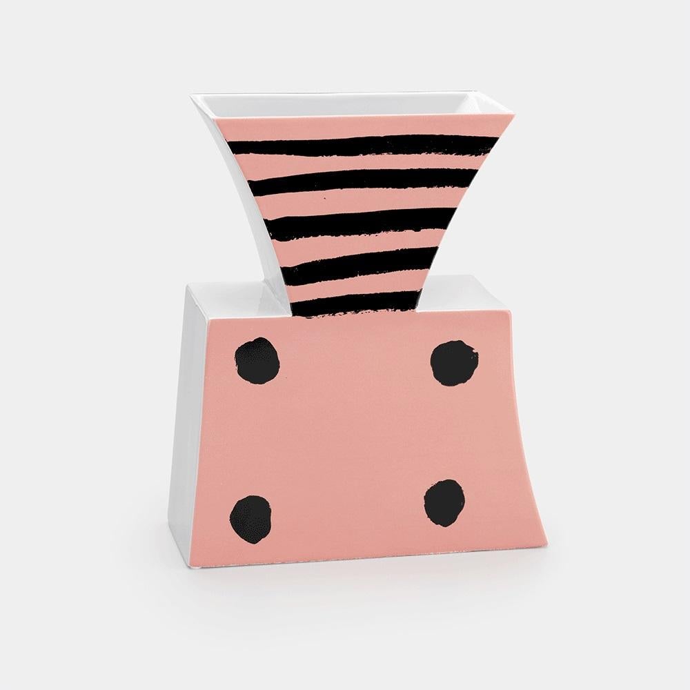 Contemporary CANDY Ceramic Vase by Roger Selden for Post Design Collection/Memphis For Sale
