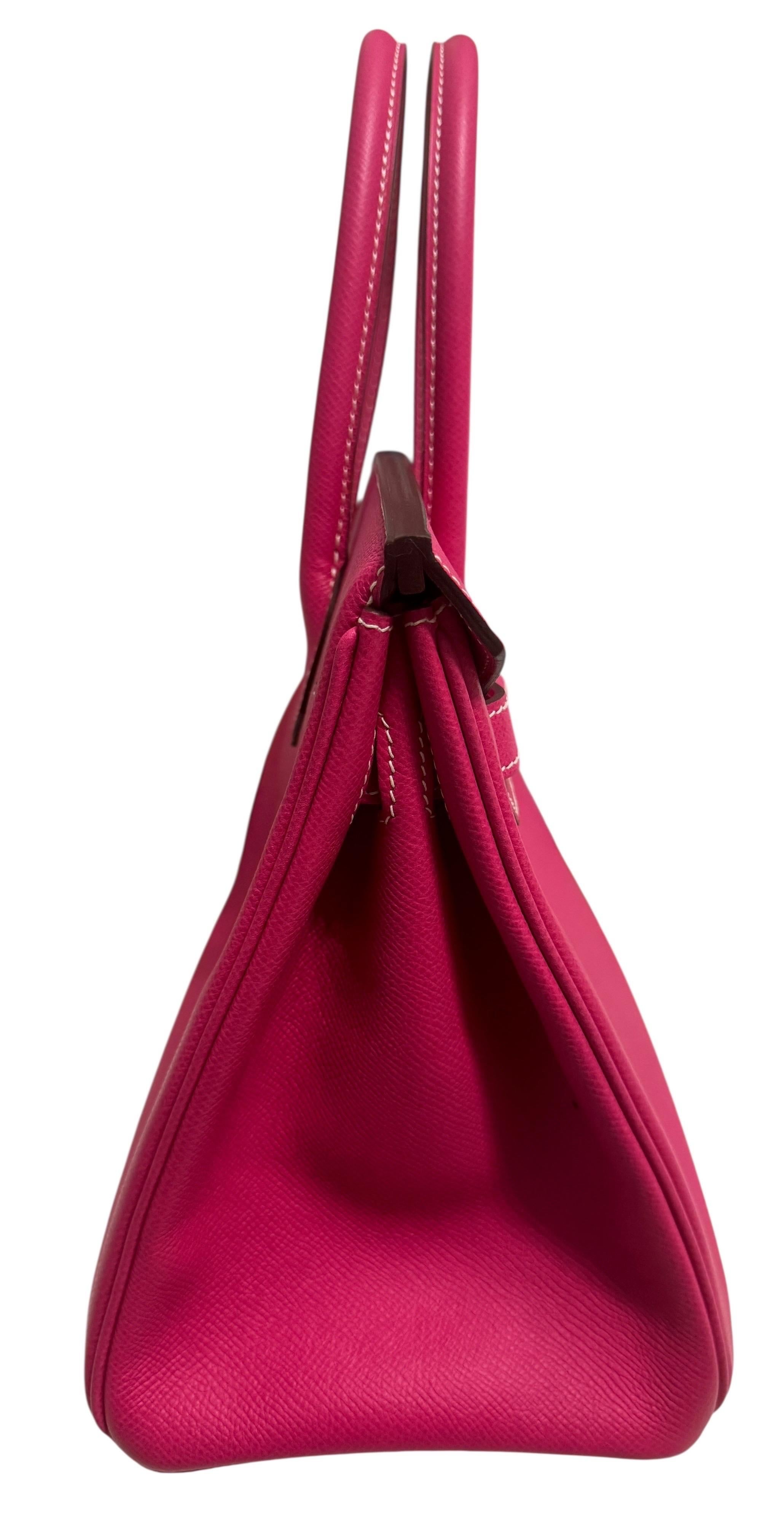 Colección Candy Hermes Birkin 30 Rosa Tyrien Piel Epsom  Ferretería de oro . en venta 3