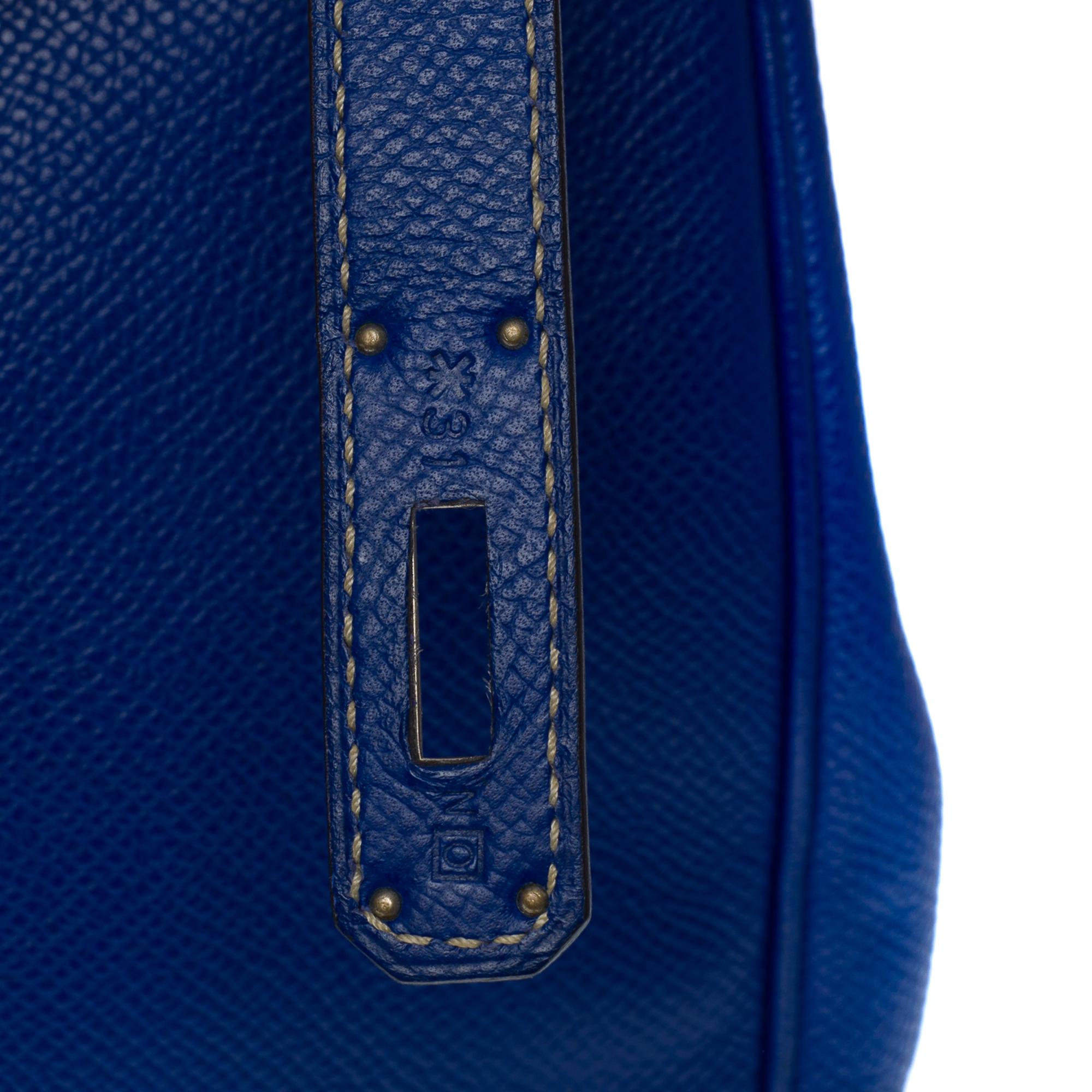 Candy Edition Hermès Kelly 35 retourne handbag strap in Blue Epsom leather, SHW 3