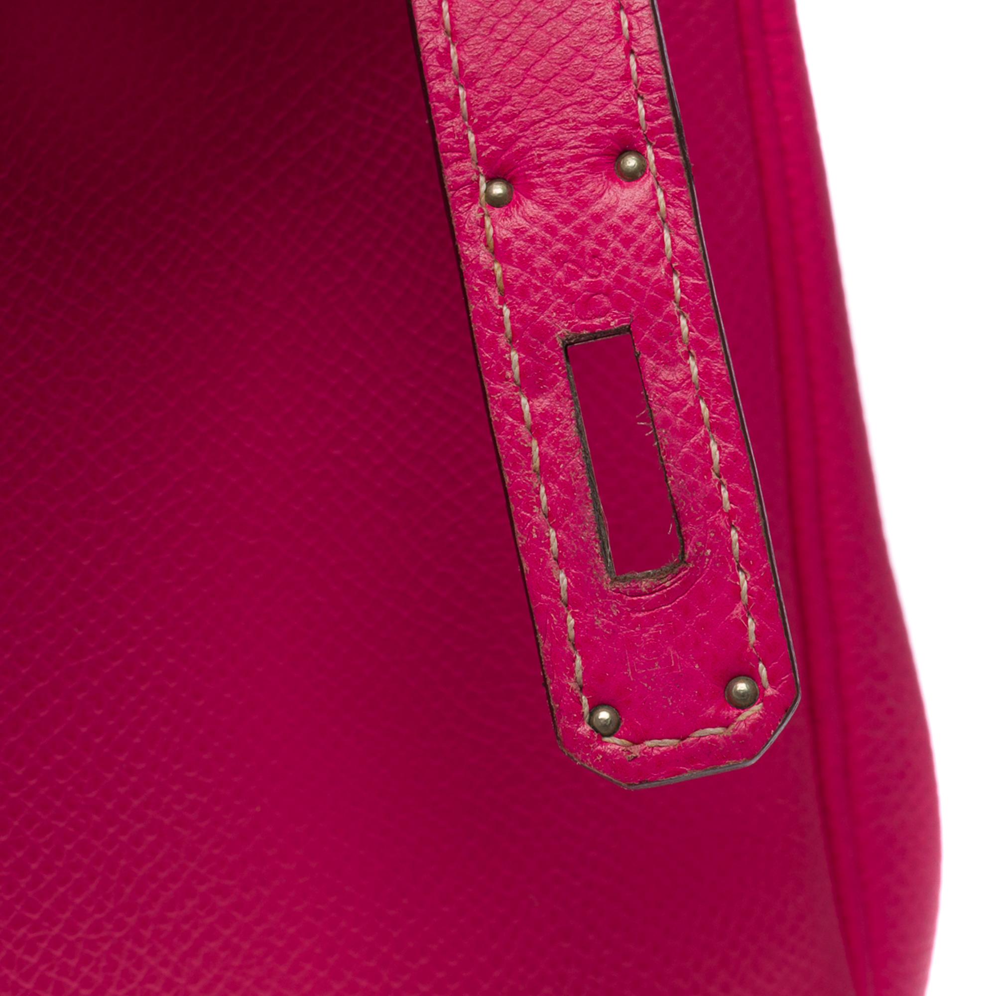 Candy Edition Hermès Kelly 35 retourne handbag strap in Pink Epsom leather, SHW 2