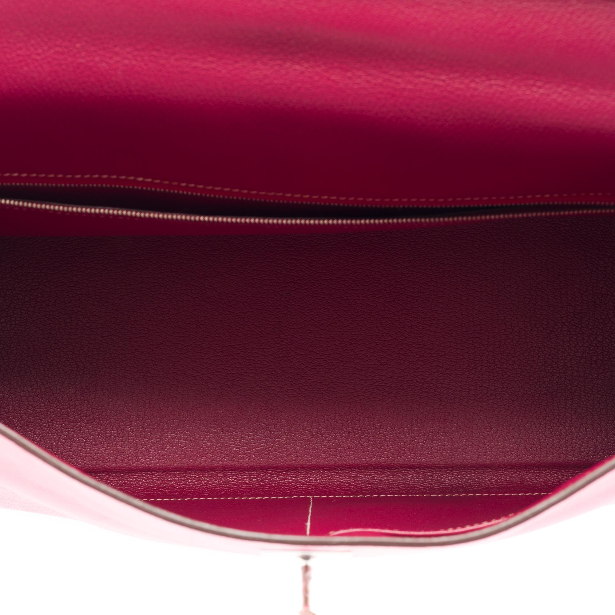 Candy Edition Hermès Kelly 35 retourne handbag strap in Pink Epsom leather, SHW 3