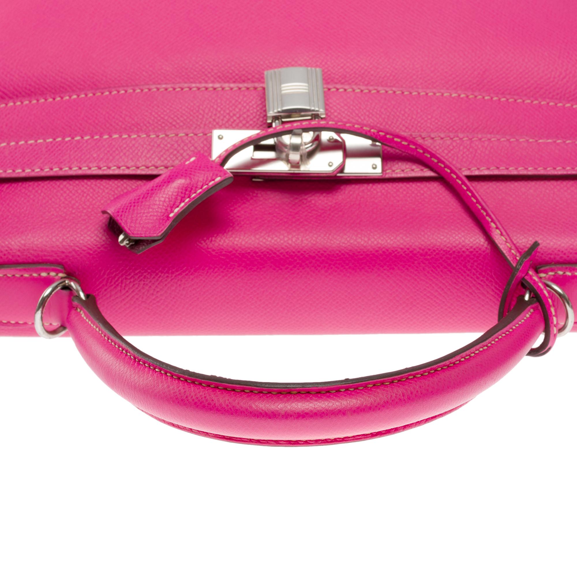 Candy Edition Hermès Kelly 35 retourne handbag strap in Pink Epsom leather, SHW 4