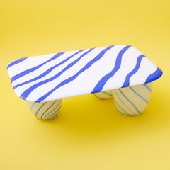 CANDY - glass side and sofa table - blue