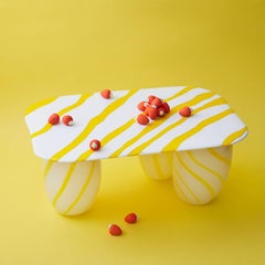 CANDY - glass side and sofa table - yellow