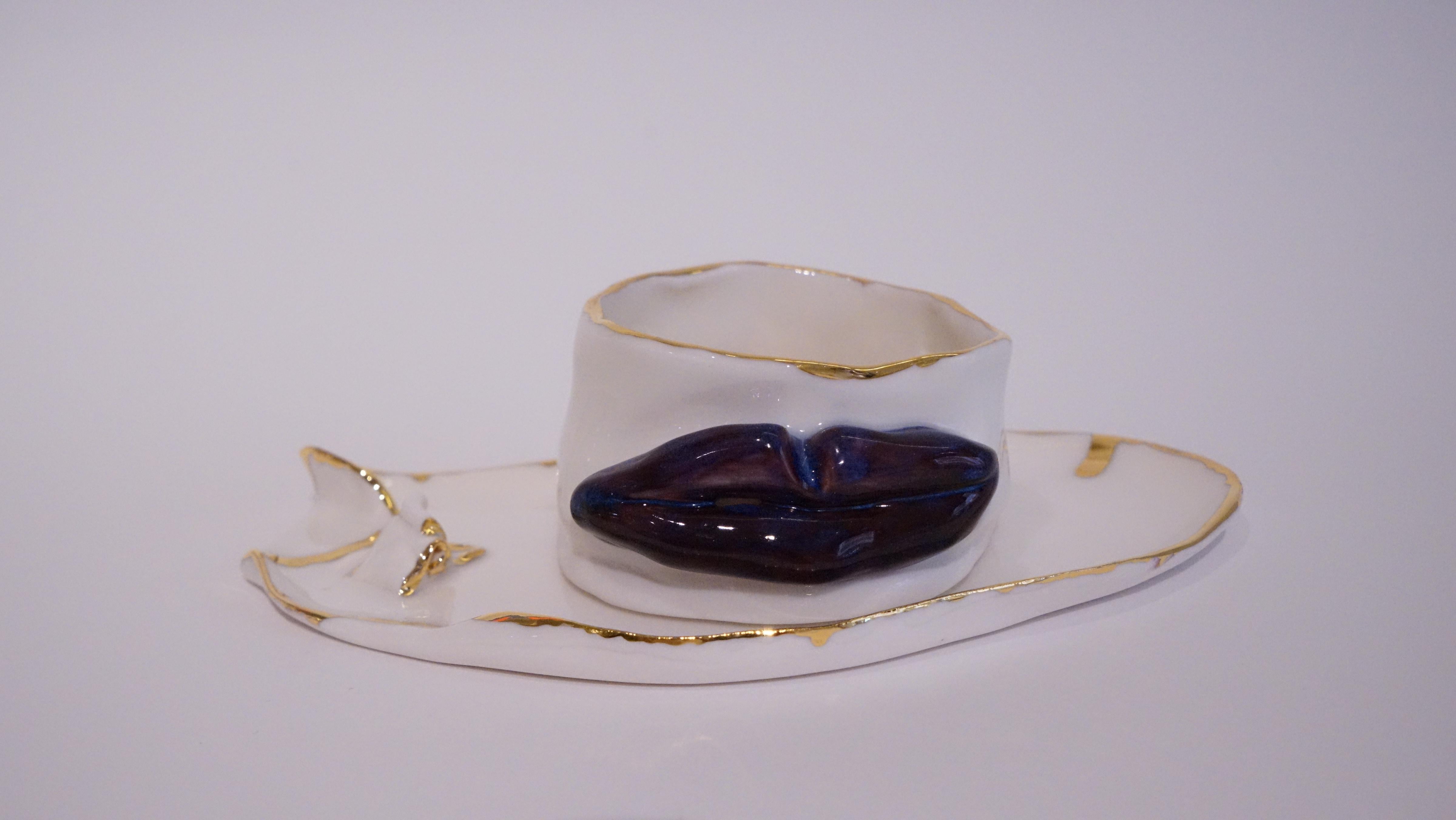 Porte-bonbons en porcelaine blanche avec Lips rouges  par Hania Jneid en vente 4