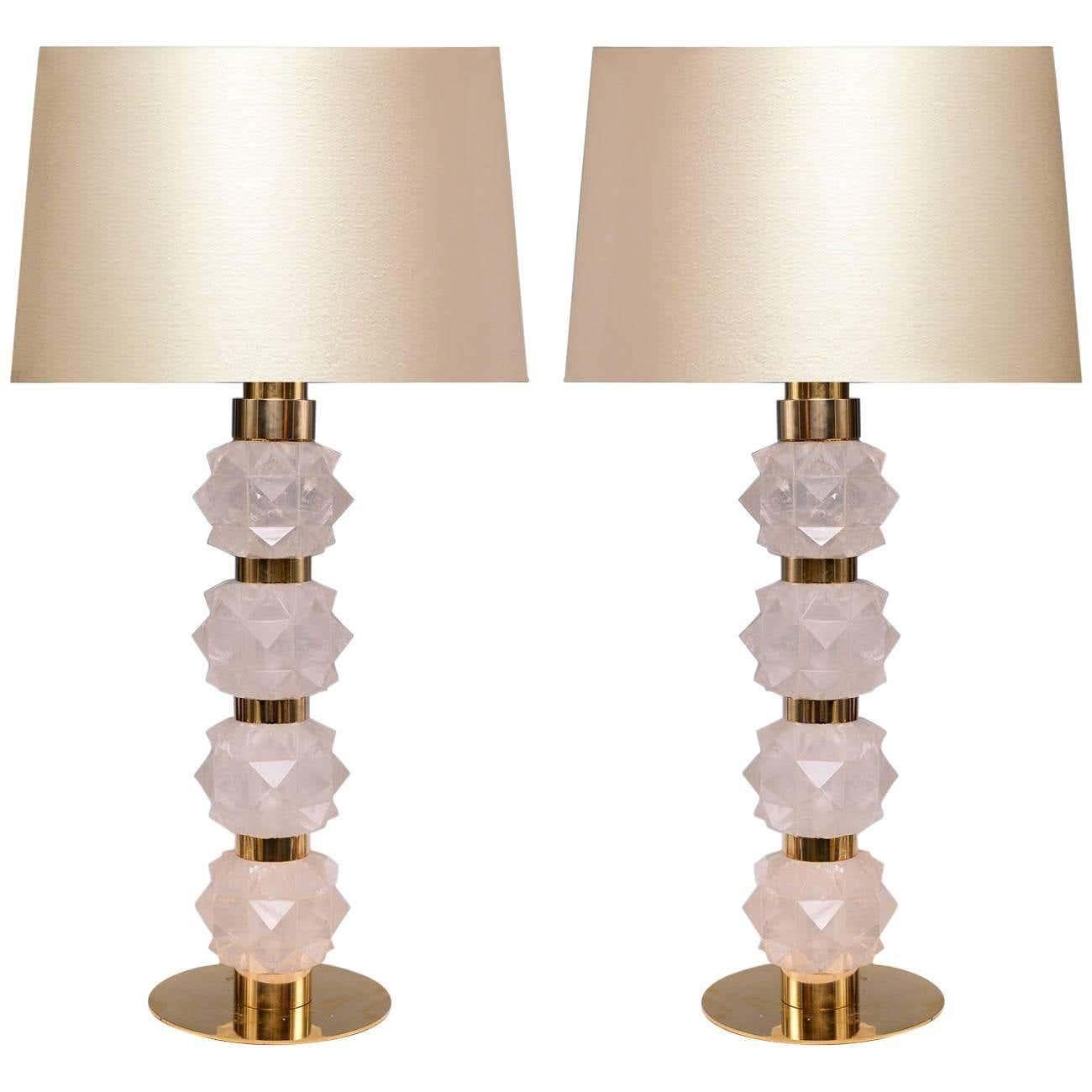 XXIe siècle et contemporain Lampes à quartz en cristal de roche Candy IV de Phoenix en vente