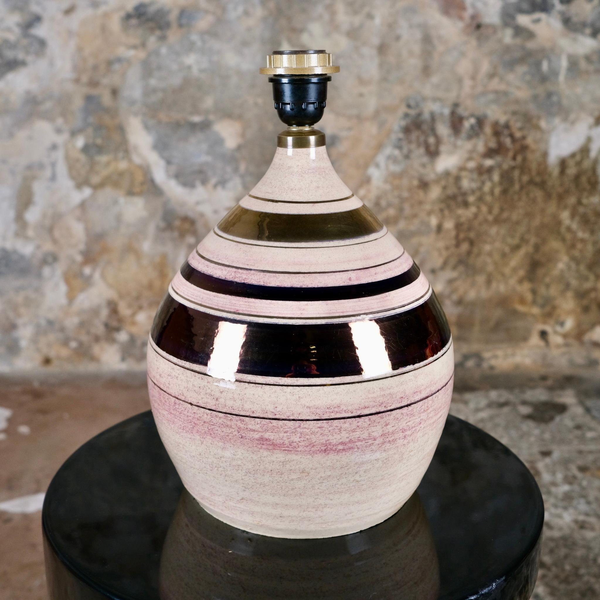 French Candy-like ceramic lamp by Georges Pelletier for La Roue, Vallauris, 1970s