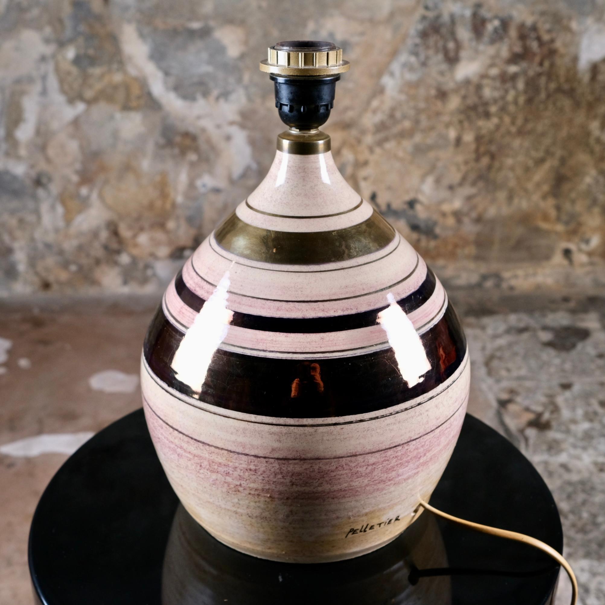 Candy-like ceramic lamp by Georges Pelletier for La Roue, Vallauris, 1970s In Good Condition In Lyon, FR