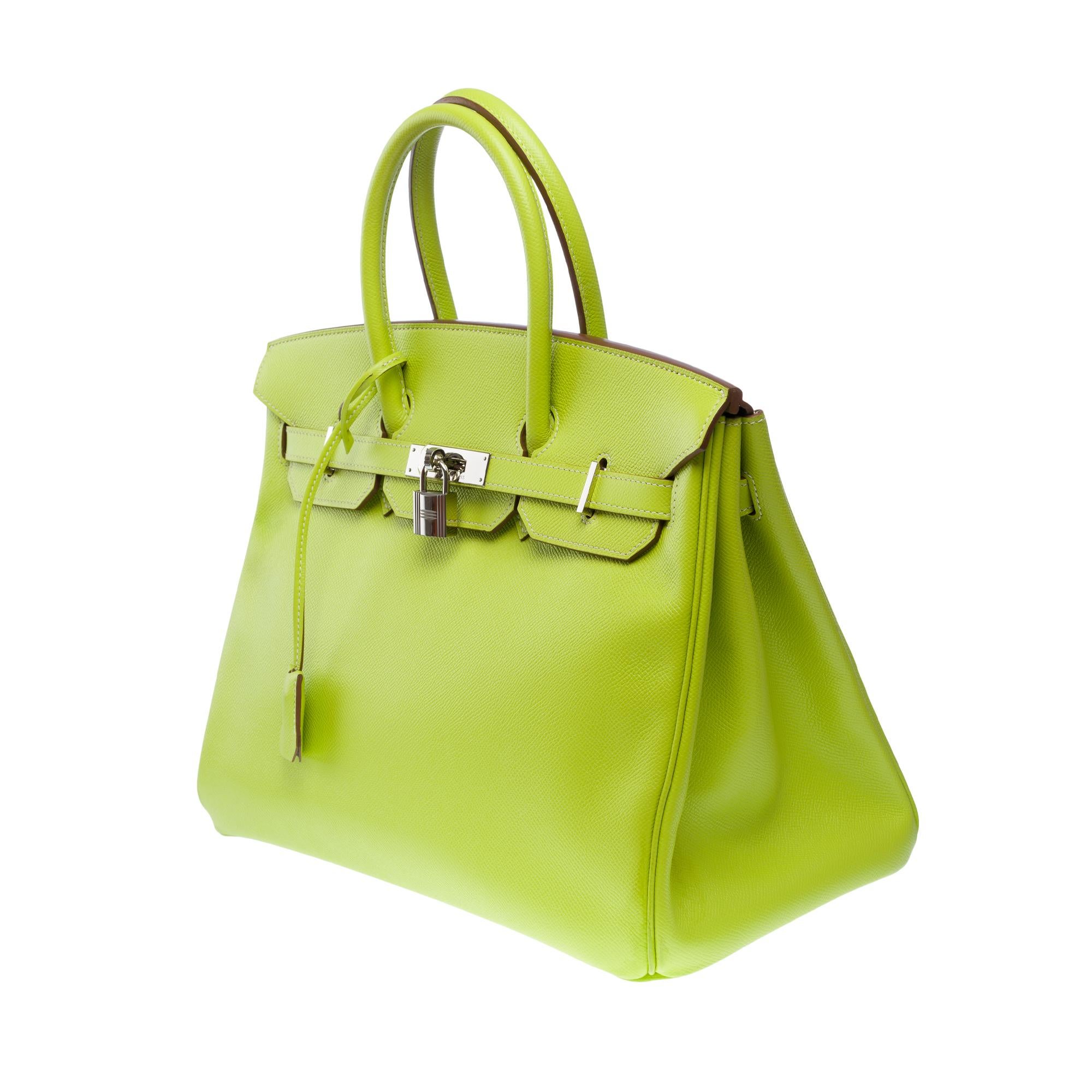 Candy limited edition Hermès Birkin 35 handbag in Kiwi Green epsom leather, SHW 1