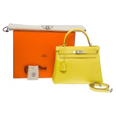 Candy Edizione Limitata Hermes Kelly 28 tracolla in Lime/Perle epsom