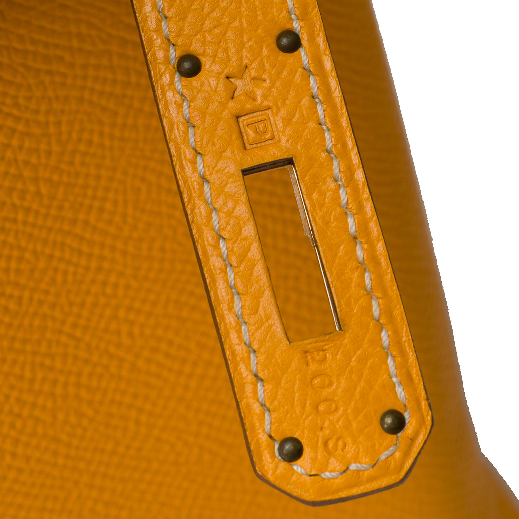 Candy Limited Edition Hermès Kelly 35 handbag strap in Yellow Epsom leather, GHW 4
