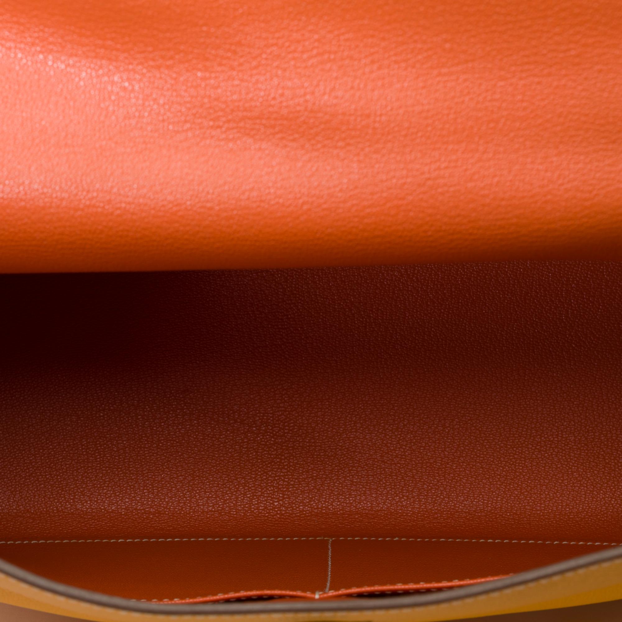 Candy Limited Edition Hermès Kelly 35 handbag strap in Yellow Epsom leather, GHW 5