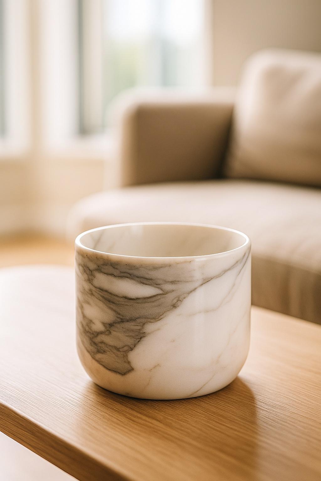 Candy Marble Bowl - Eine raffinierte, handgefertigte Schale aus Marmor, perfekt als Tafelaufsatz oder dekorativer Akzent. Einzigartige Maserungen machen jedes Stück zu einem Unikat.