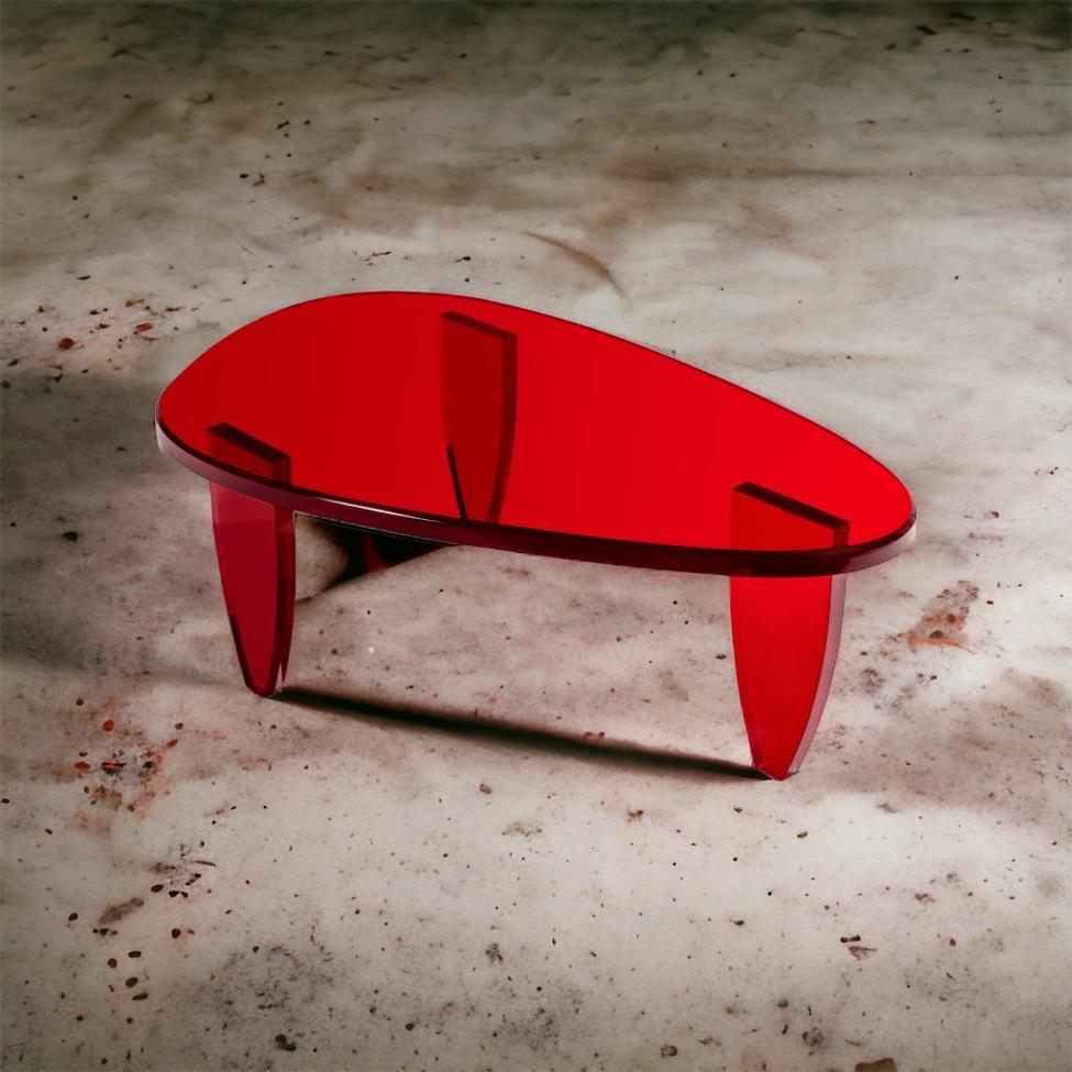Candy Red Coffee Table by Charly Bounan
One of a Kind
Dimensions: D 73 x W 119 x H 40 cm. 
Materials: Acrylic glass.

Also available in different colors. Please contact us.

Charly Bounan, is a Parisian designer renowned for its refined creative