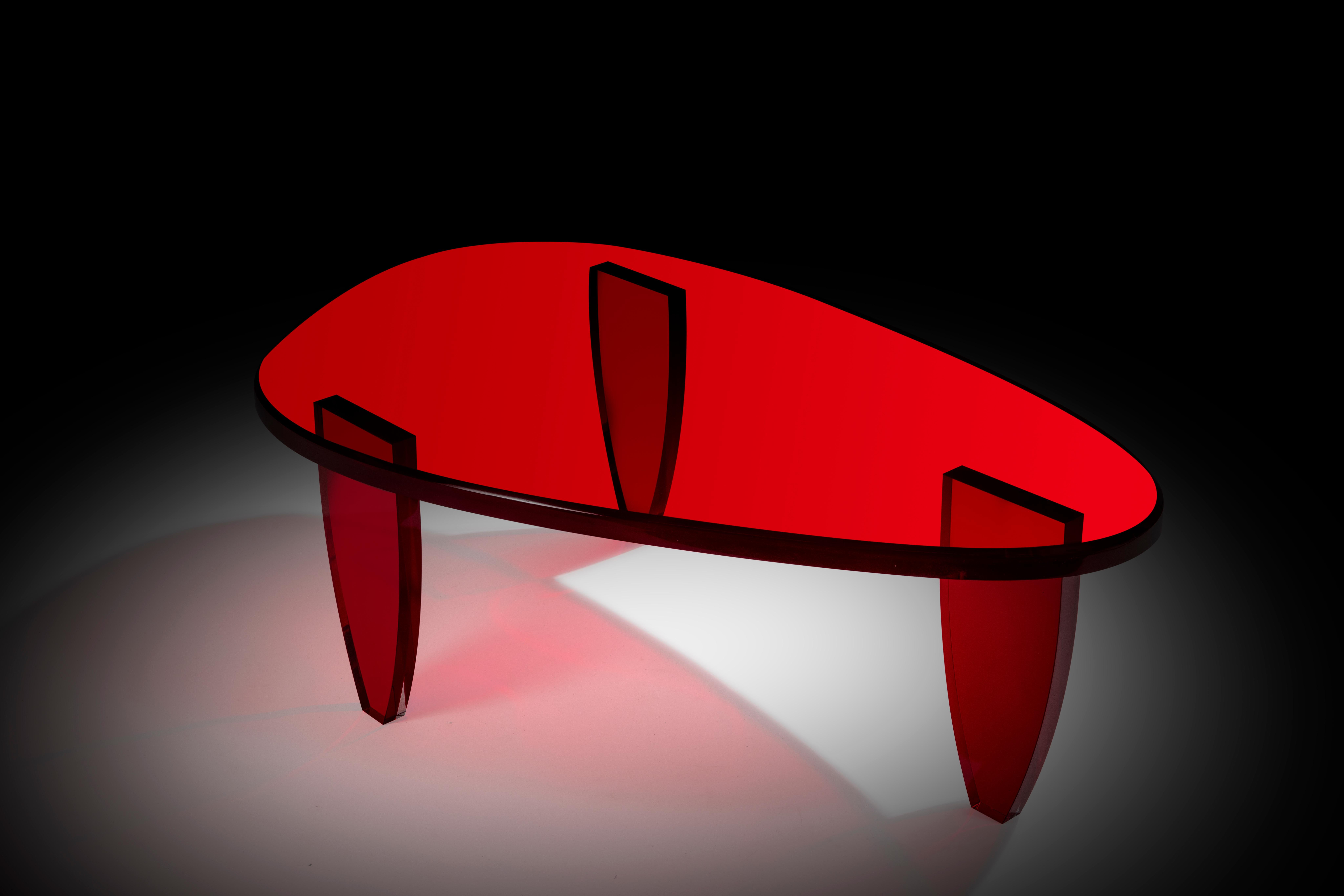 Other Candy Red Coffee Table by Charly Bounan For Sale