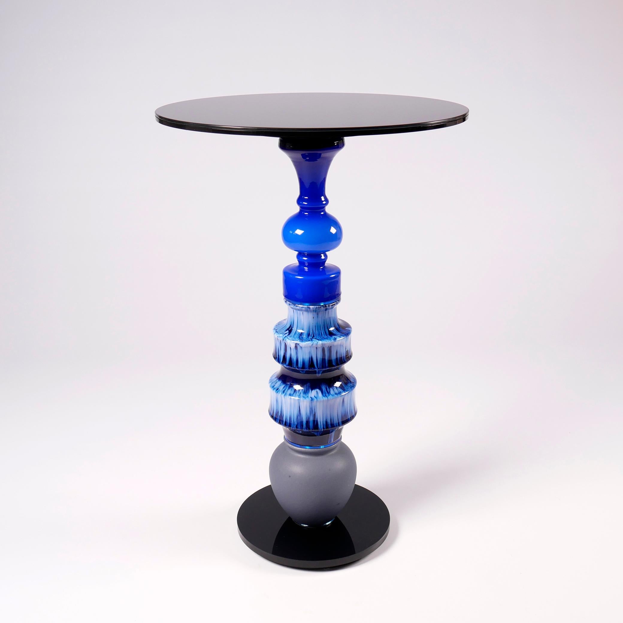 Mid-Century Modern 'Candy' Side Table, Vintage Ceramics and Glass, One-Off Piece