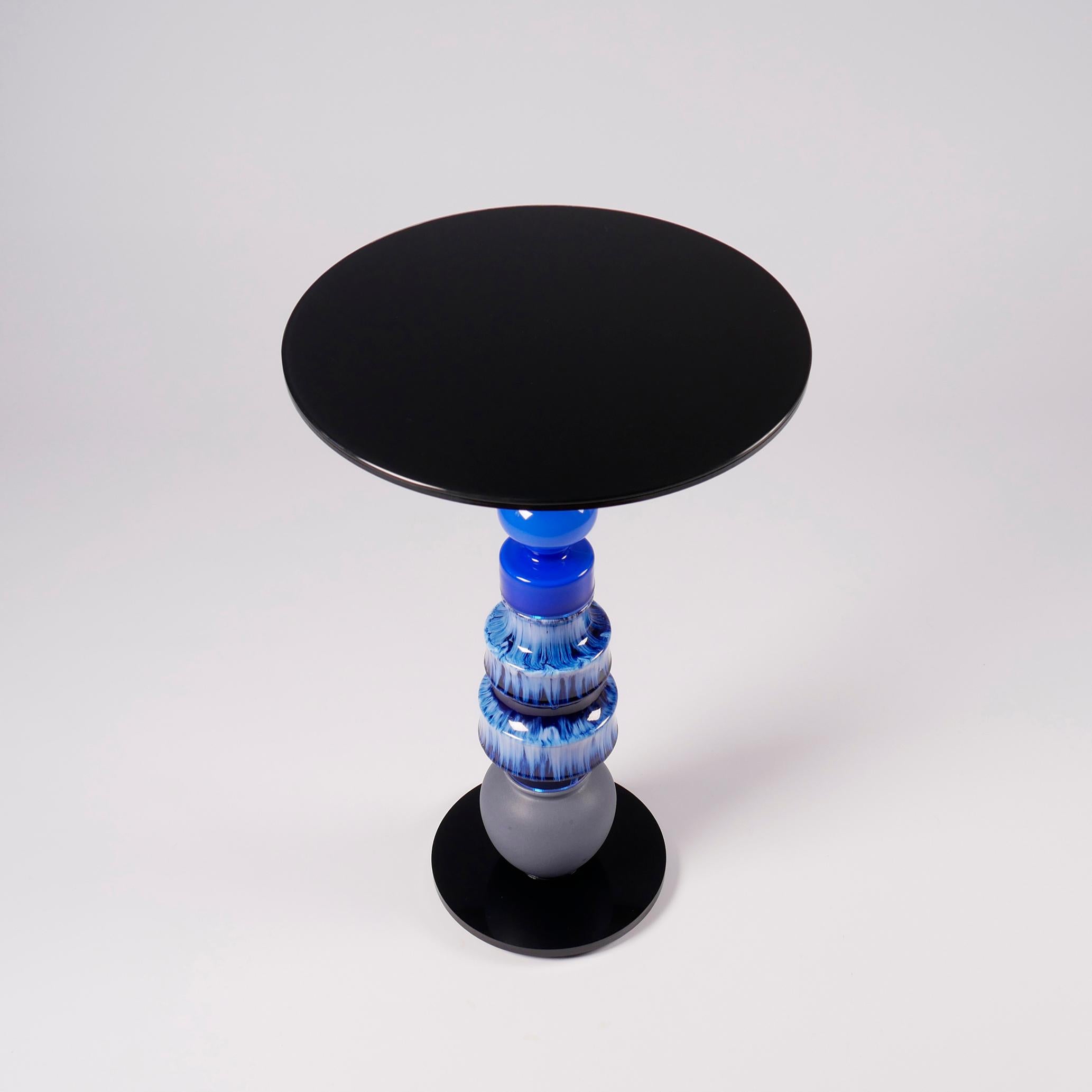 German 'Candy' Side Table, Vintage Ceramics and Glass, One-Off Piece