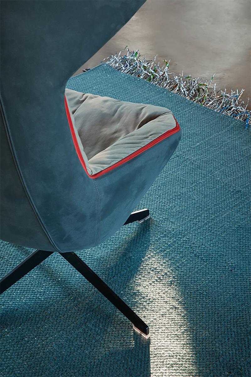 Hand-Crafted Candy Wrapper Rug_LivingXL_arctic /  Award Winning Woven Rug by Jutta Werner For Sale