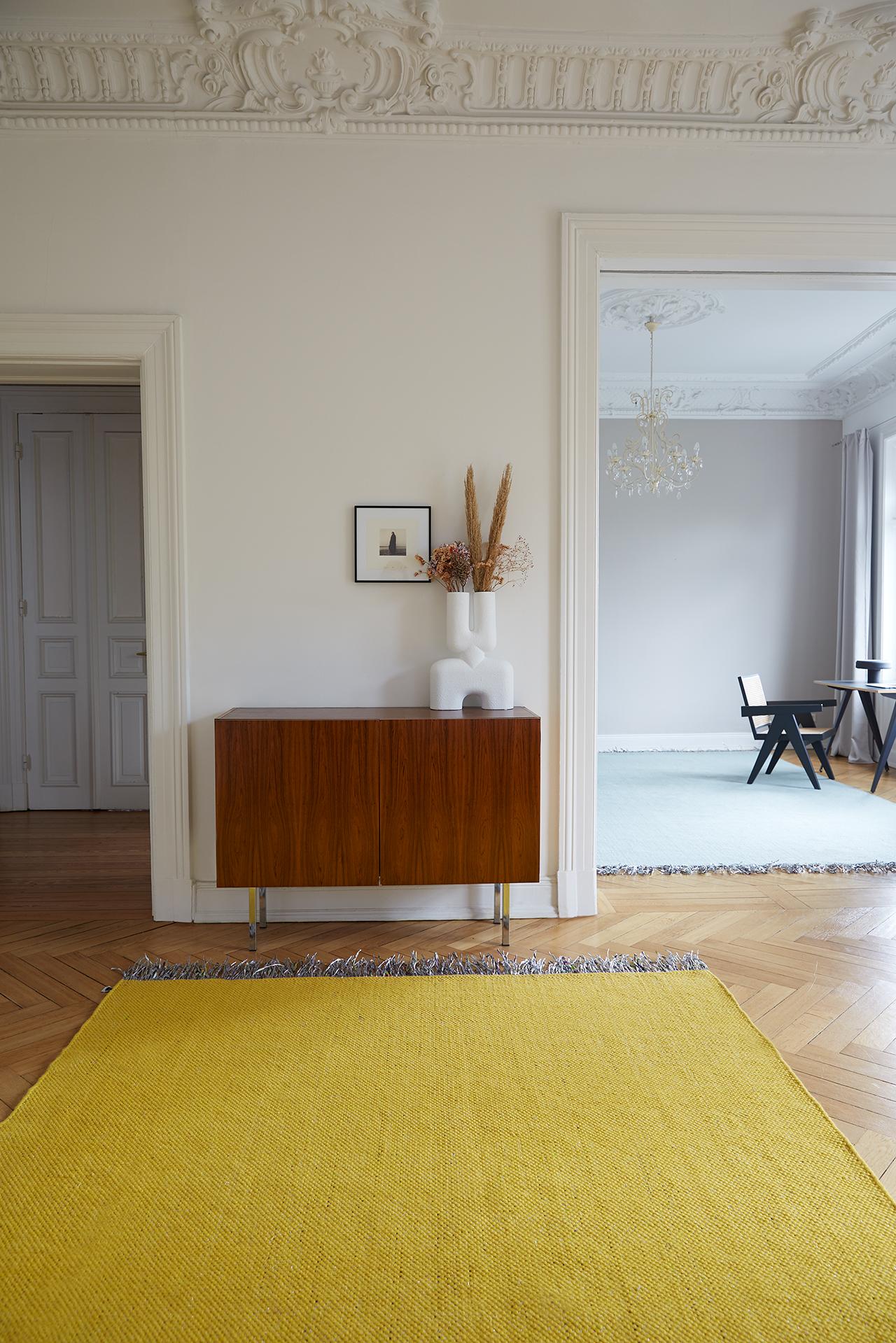 Modern Candy Wrapper Rug_Dining_yellow/ Unique Award Winning Woven Rug by Jutta Werner For Sale
