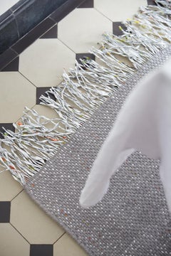 Candy Wrapper Rug_Dining_light gray / Award Winning Woven Rug by Jutta Werner