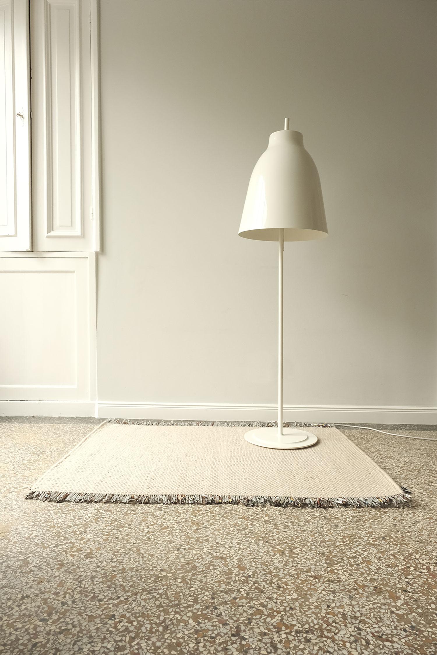 Modern Candy Wrapper Rug_Mini_white sand / Award Winning Woven Rug by Jutta Werner For Sale