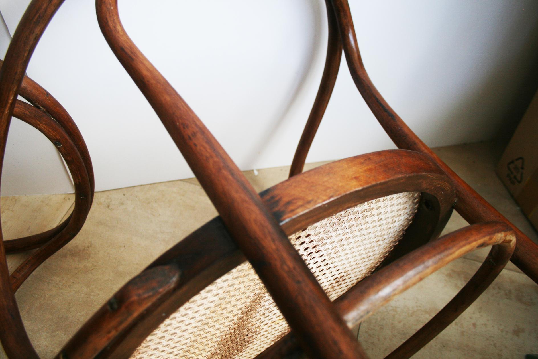 Stühle aus Rohr und Bugholz nach Thonet 209:: 1940er Jahre 5