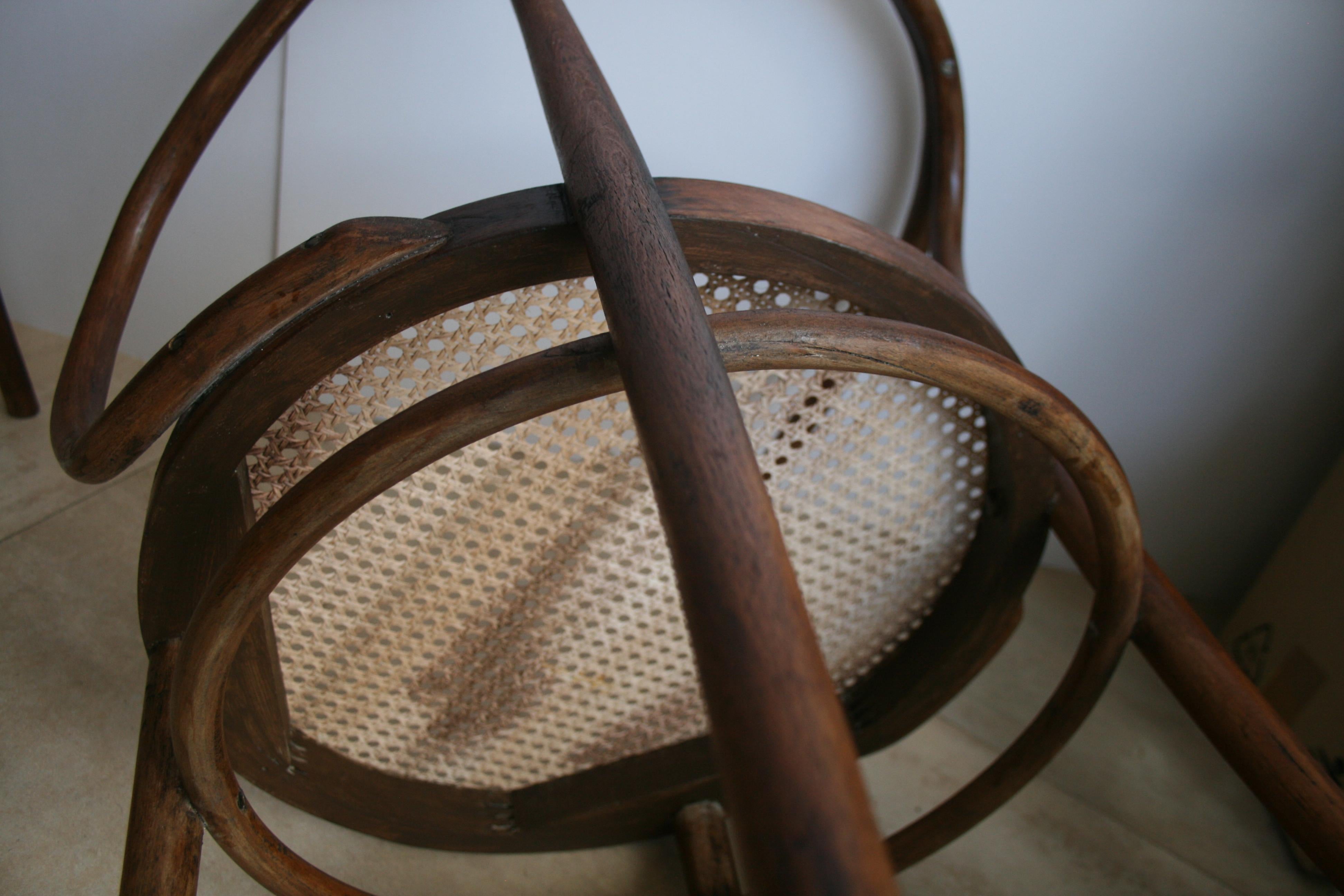 Stühle aus Rohr und Bugholz nach Thonet 209:: 1940er Jahre 6