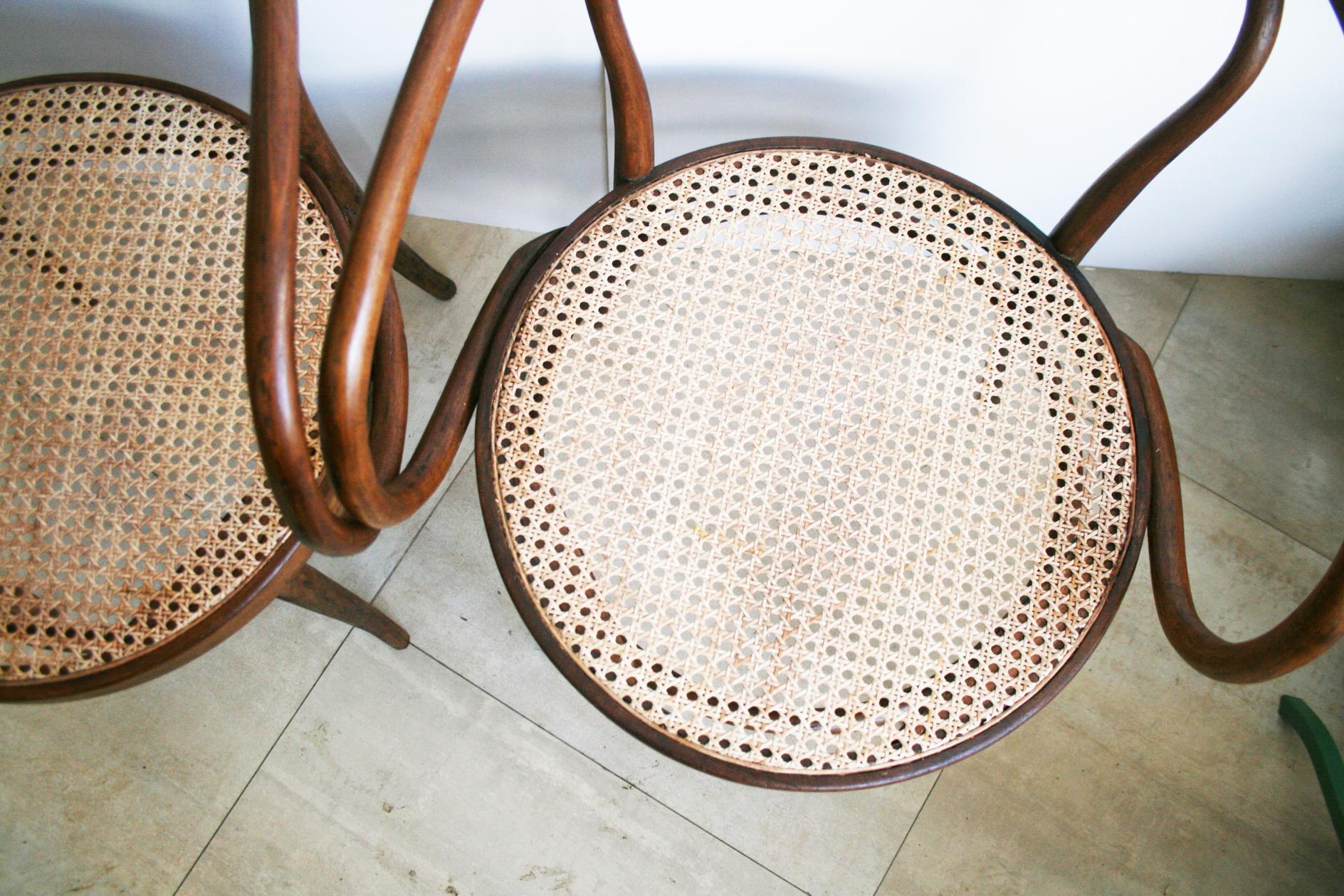 Stühle aus Rohr und Bugholz nach Thonet 209:: 1940er Jahre 8
