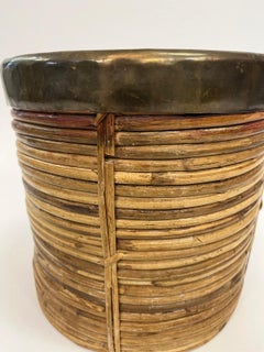 Cane and Brass Wastecan