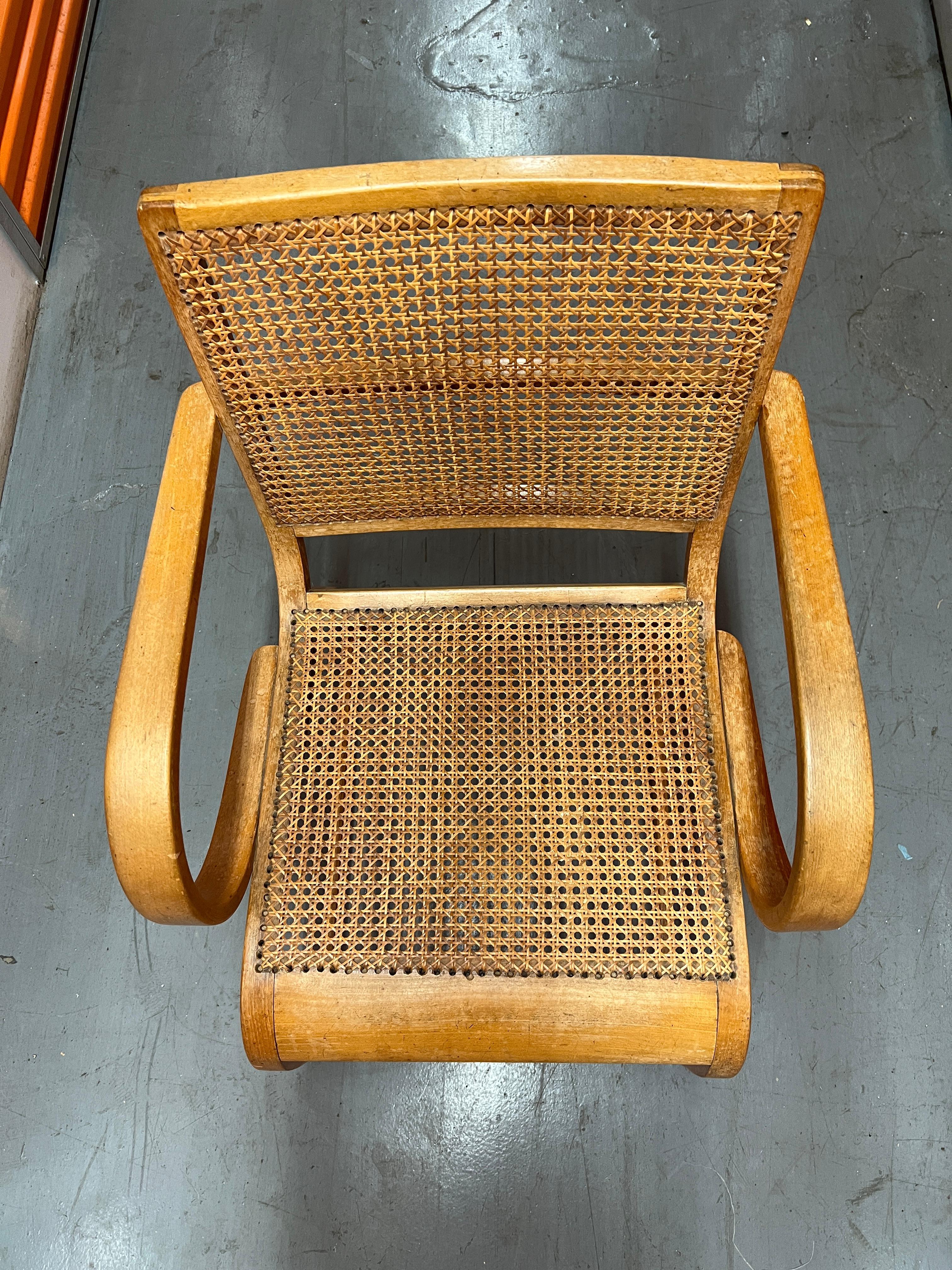 Cane Armchair Attributed to Erich Dieckmann 1