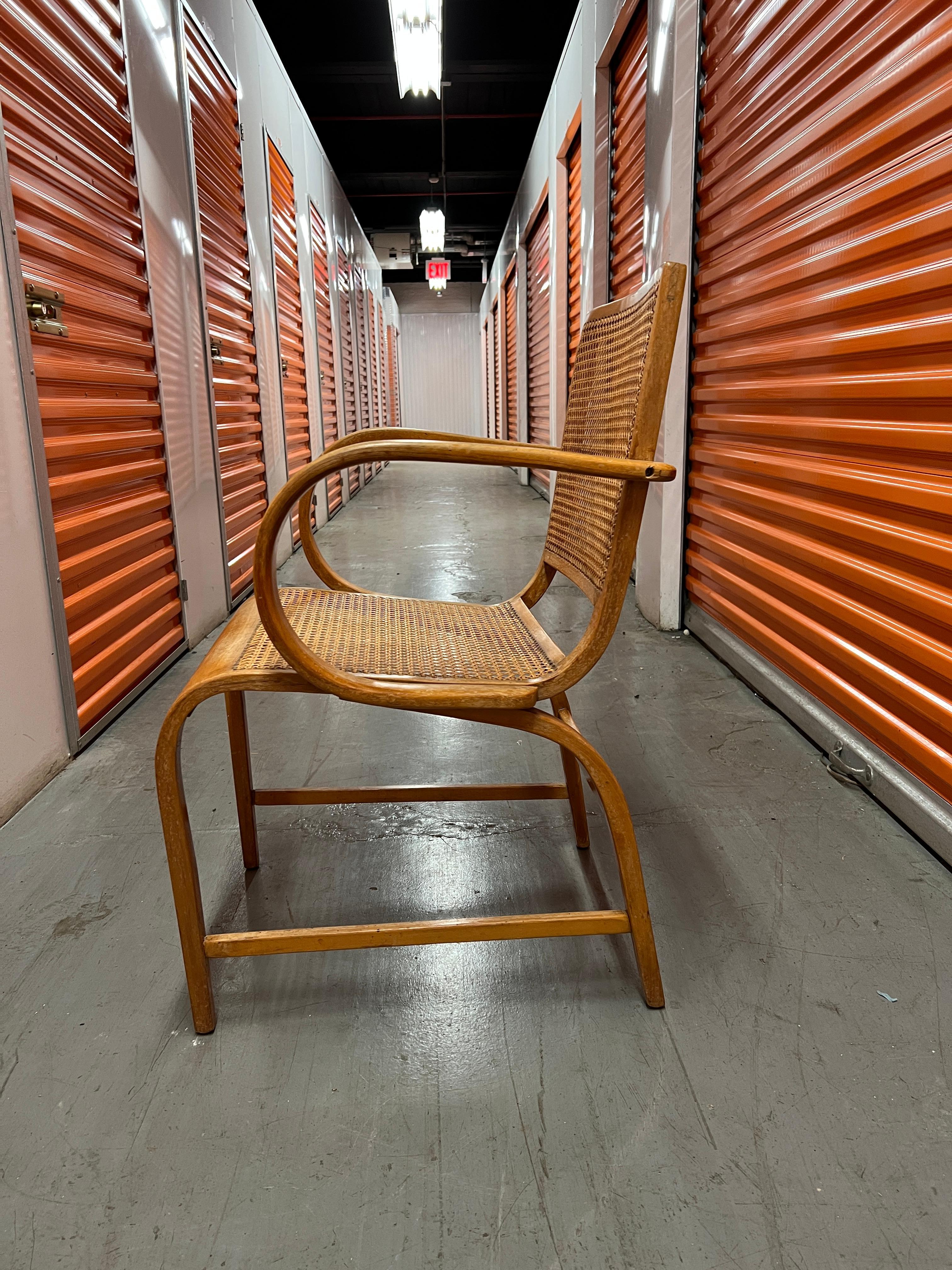 Bauhaus Cane Armchair Attributed to Erich Dieckmann