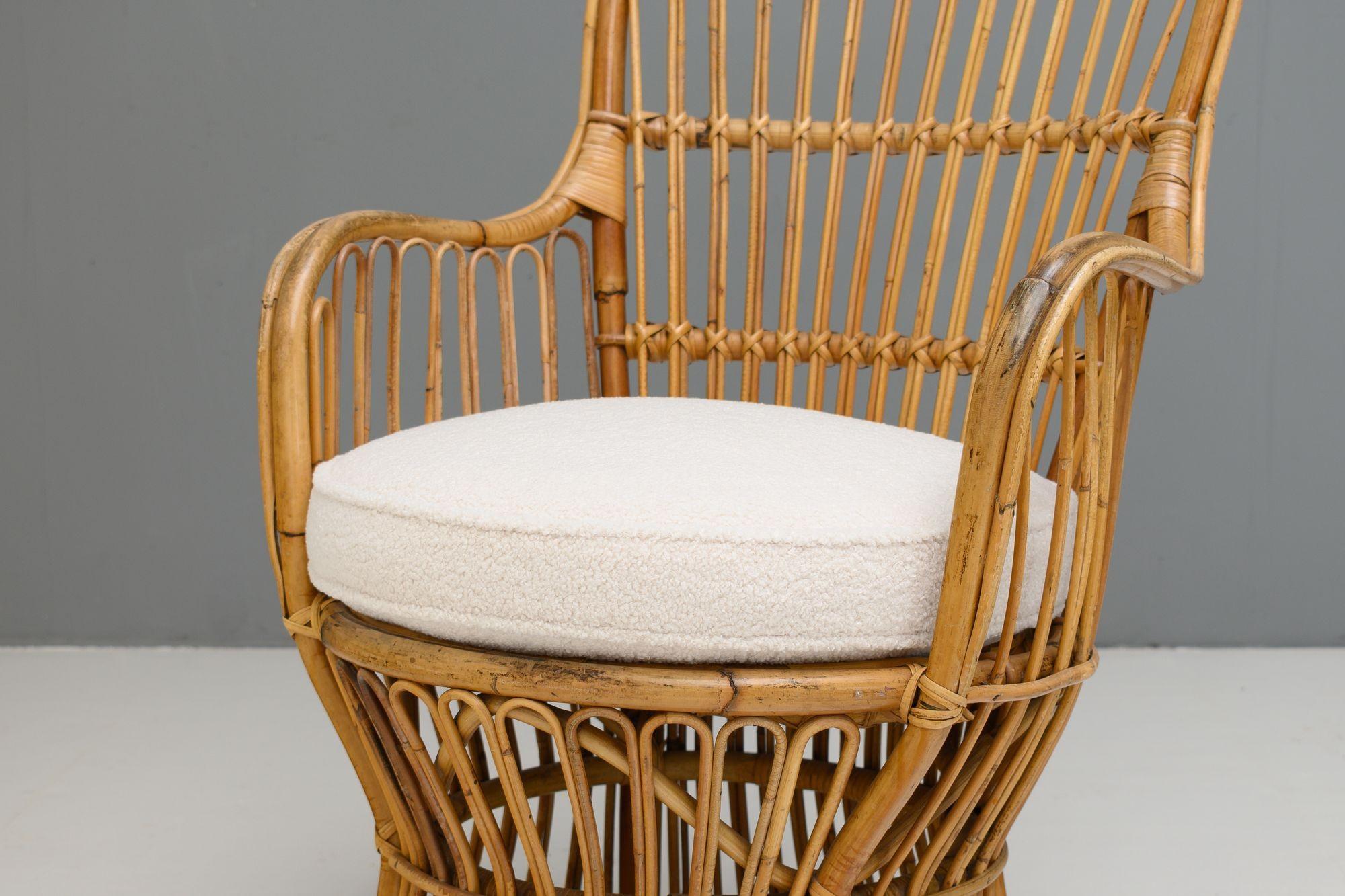 Mid-20th Century Cane Armchair For Sale