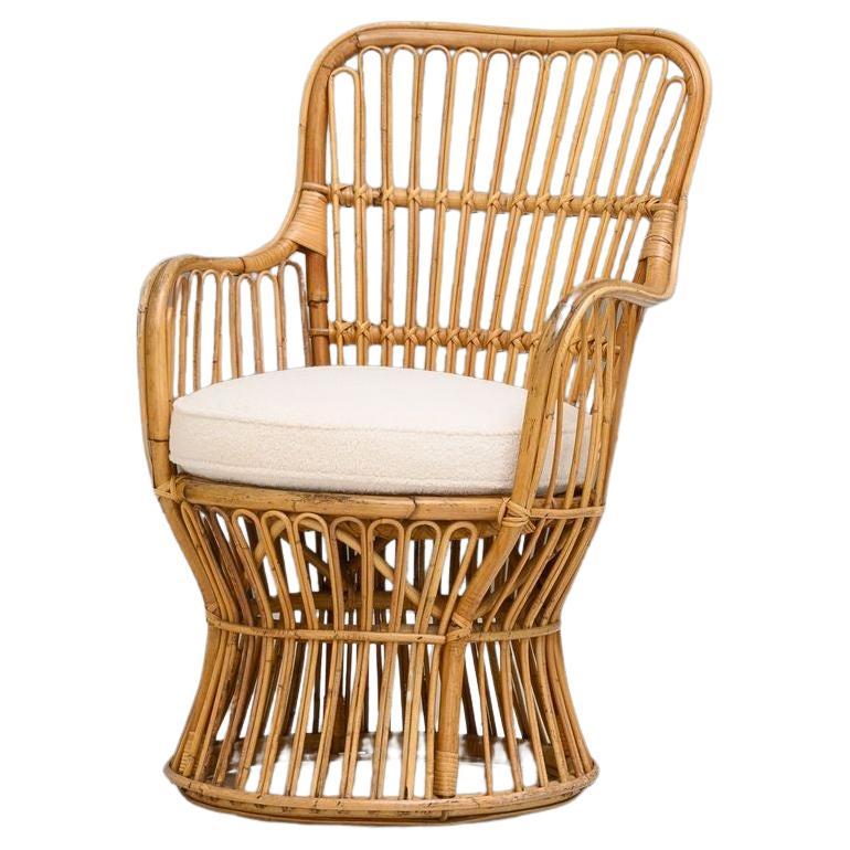 Cane Armchair For Sale