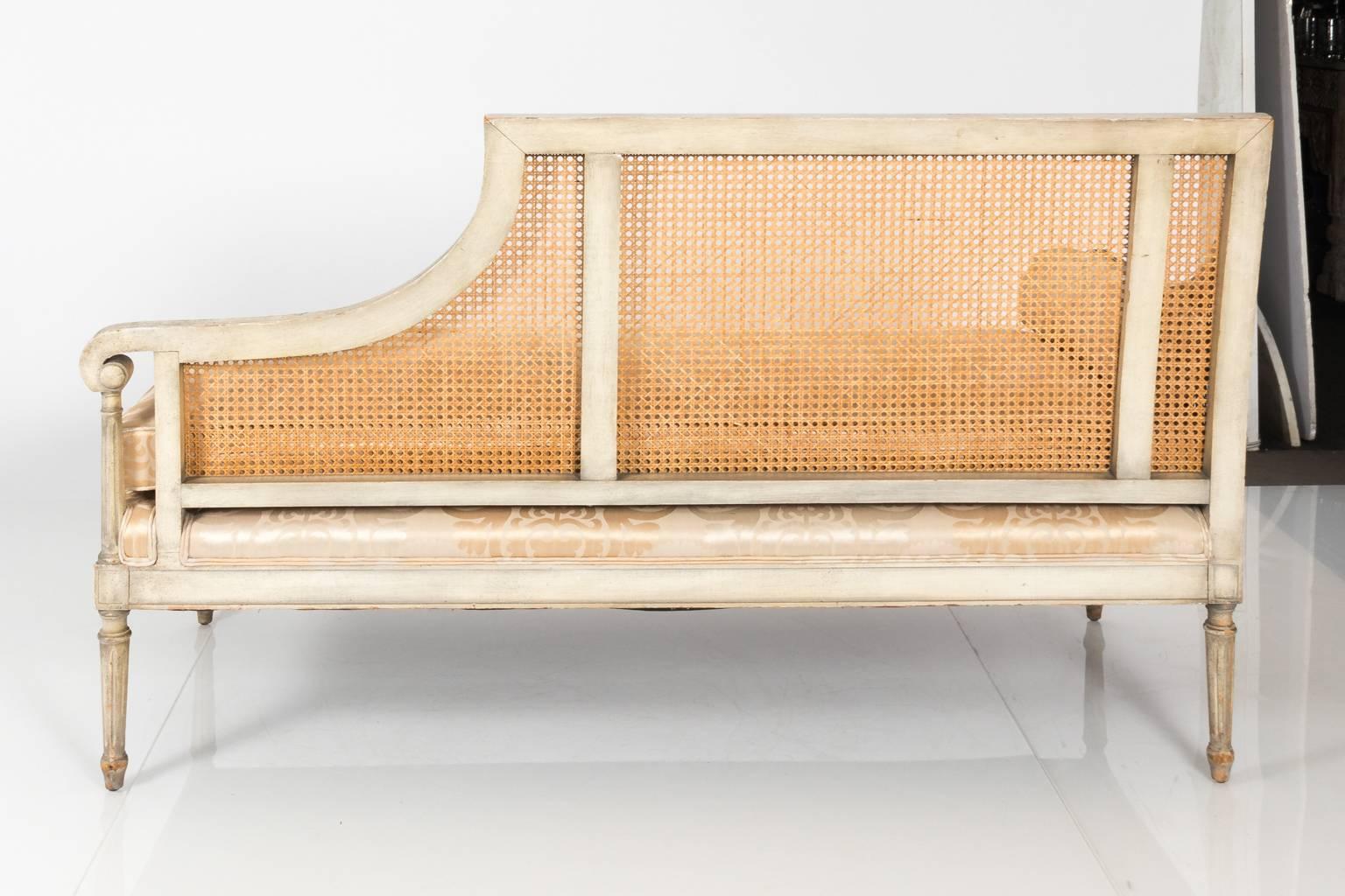 Hollywood Regency Cane Back Bench, circa 1960