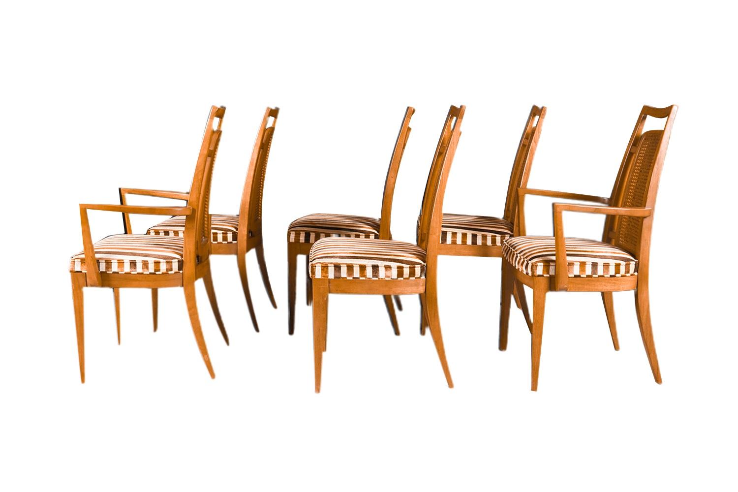 Mid-20th Century Cane Back Dining Chairs Drexel Mid-Century Modern